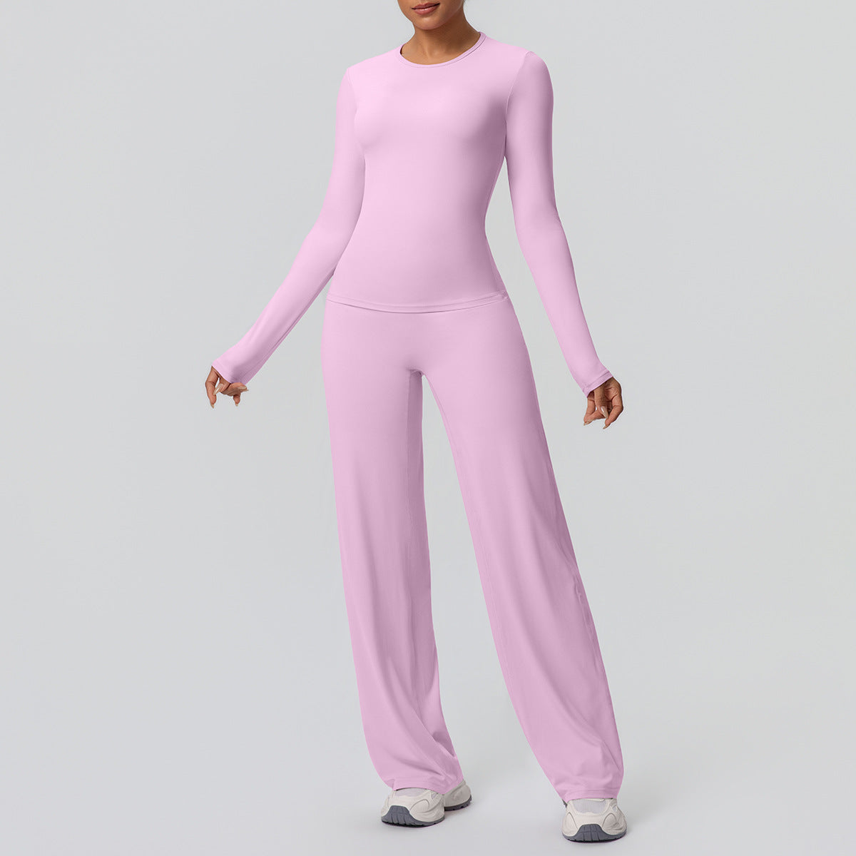 Long-sleeved wide-leg yoga outfit set