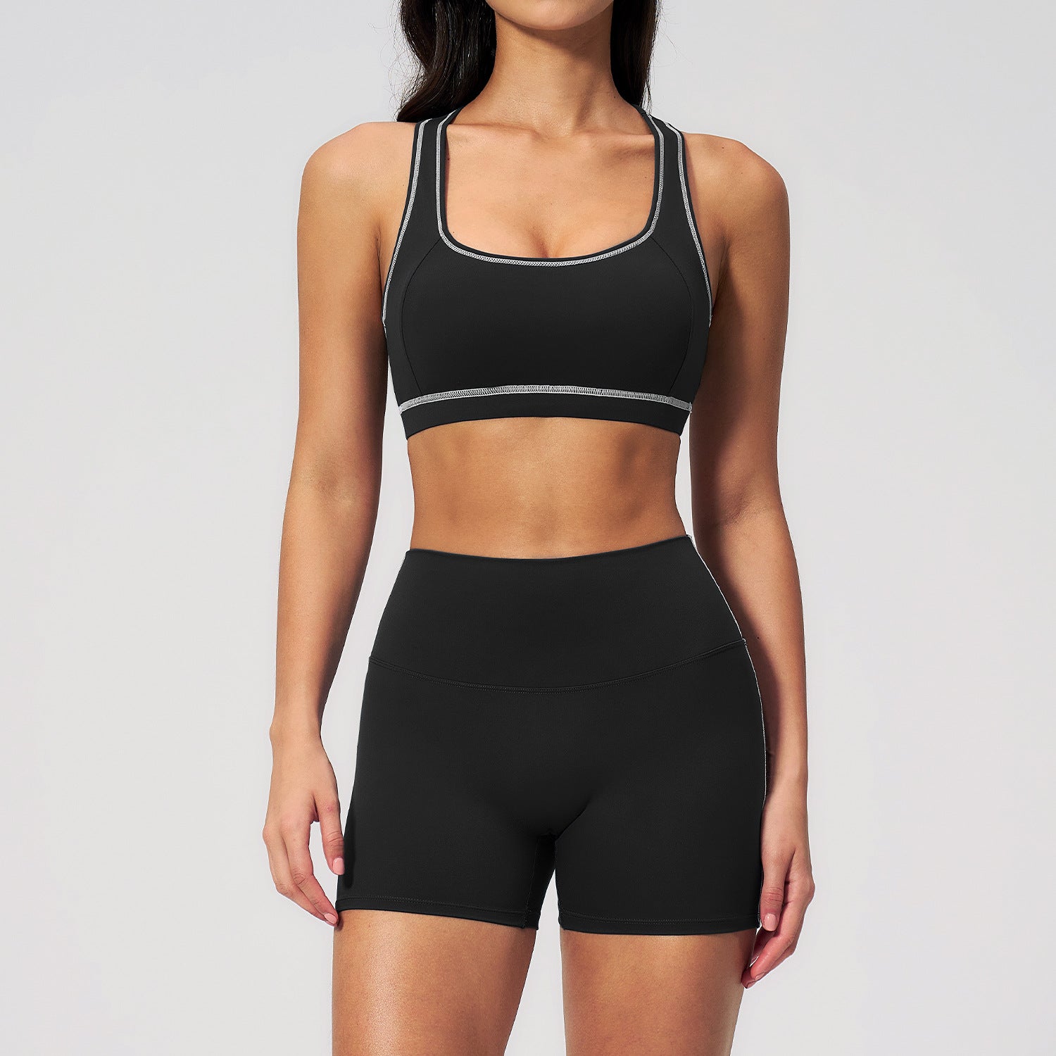 Versatile Butt-Lifting Fitness Shorts with Quick-Drying Sports Bra Yoga Set