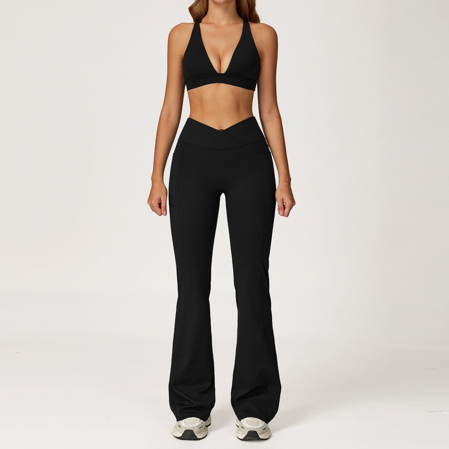 Women's nude sexy bras with pants suit