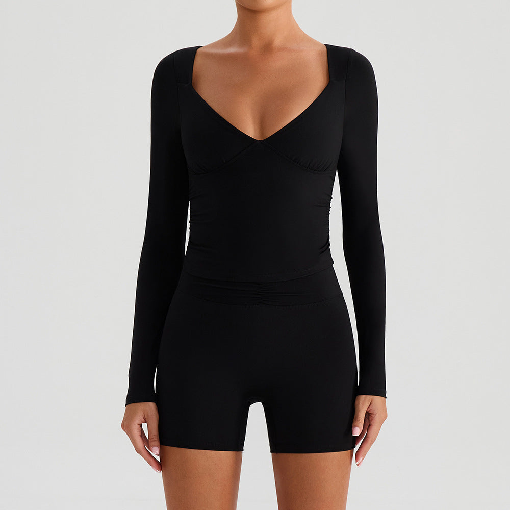Women's sexy long sleeve fitness set