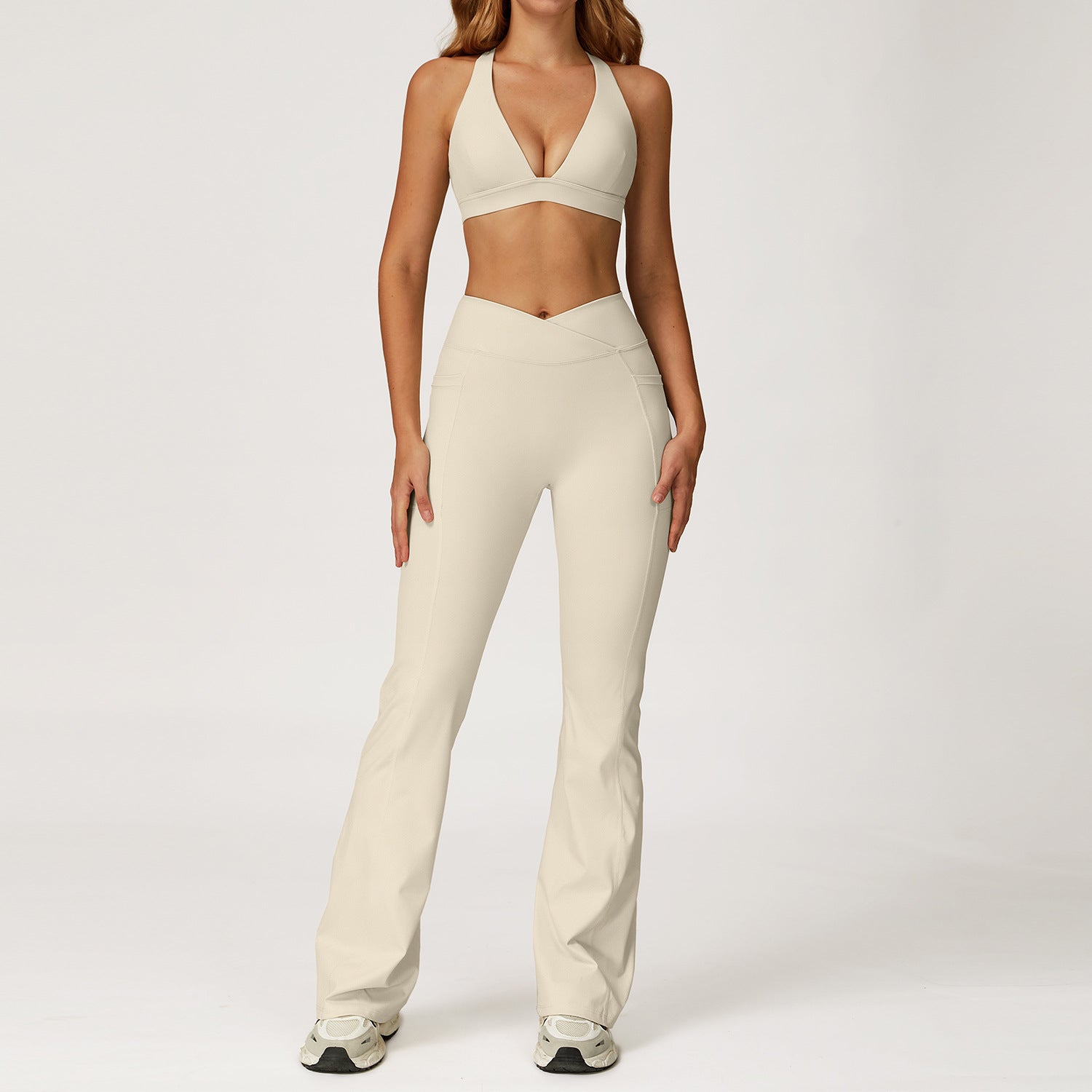 Women's nude sexy bras with pants suit