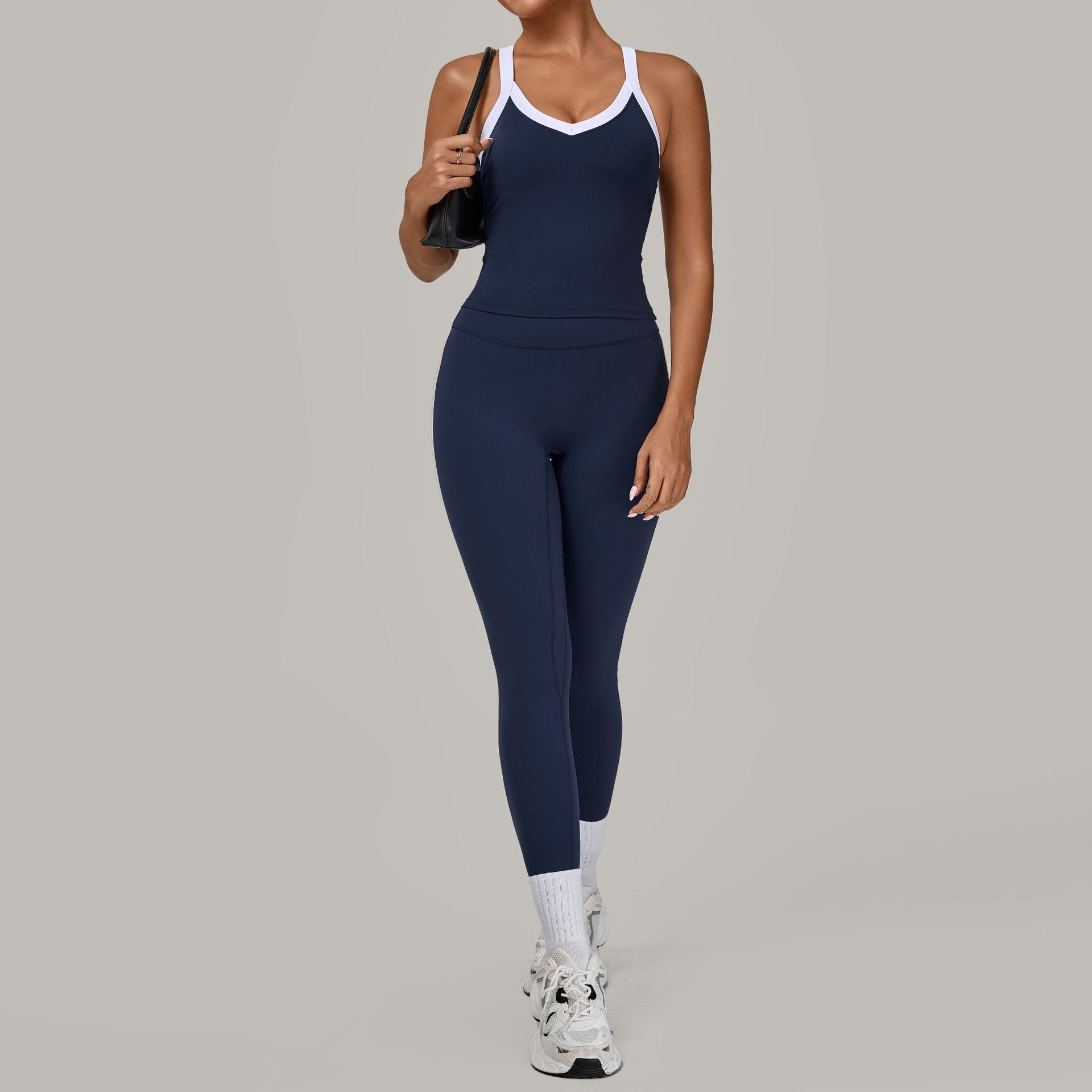 Women's contrasting color quick-drying sports suit