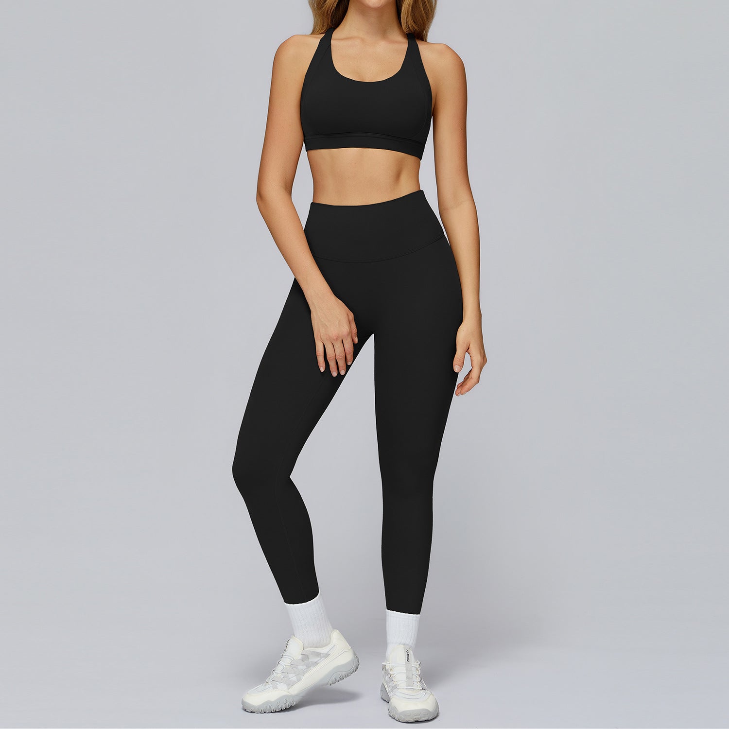 Hollow-out backless tight-fitting yoga bras set