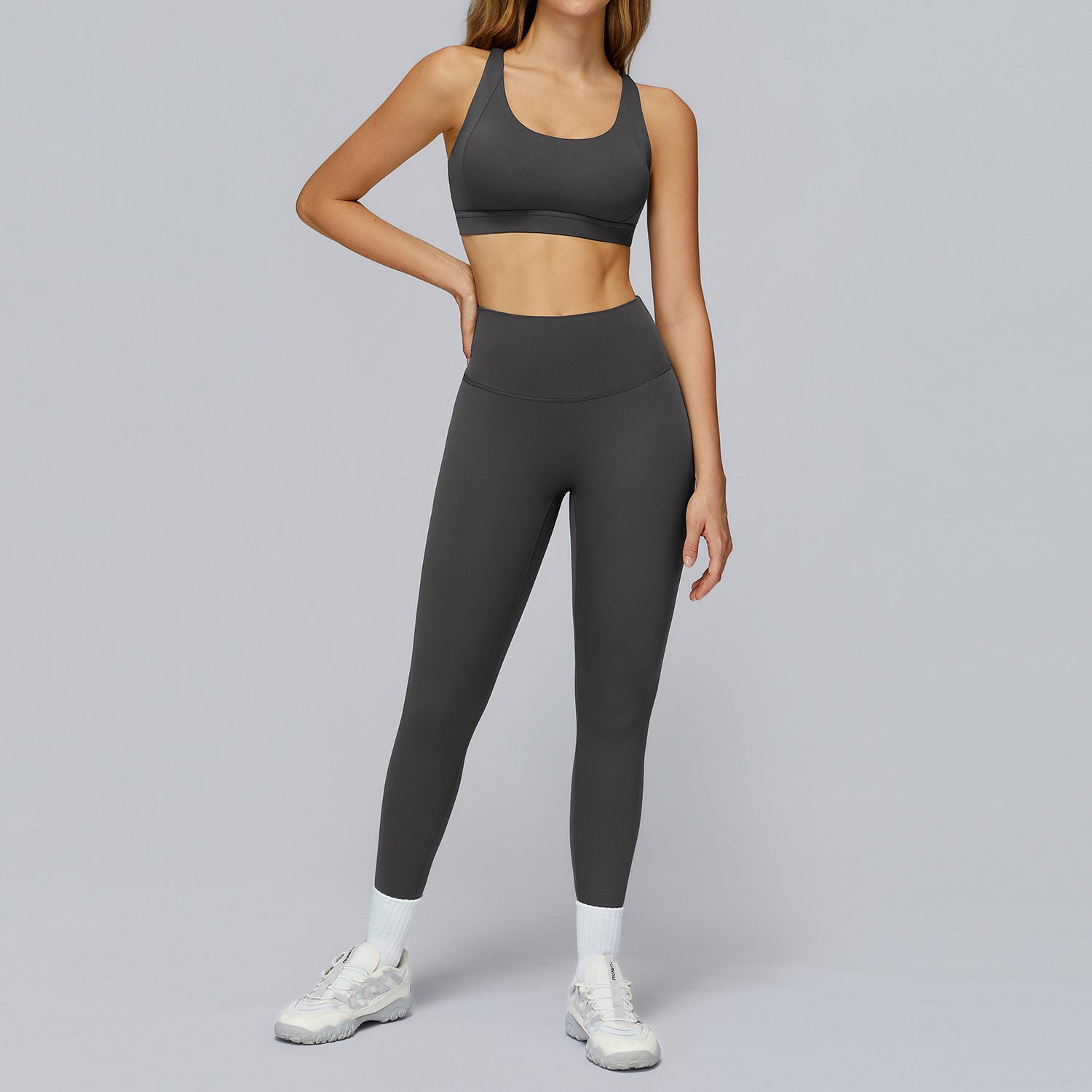 Hollow-out backless tight-fitting yoga bras set