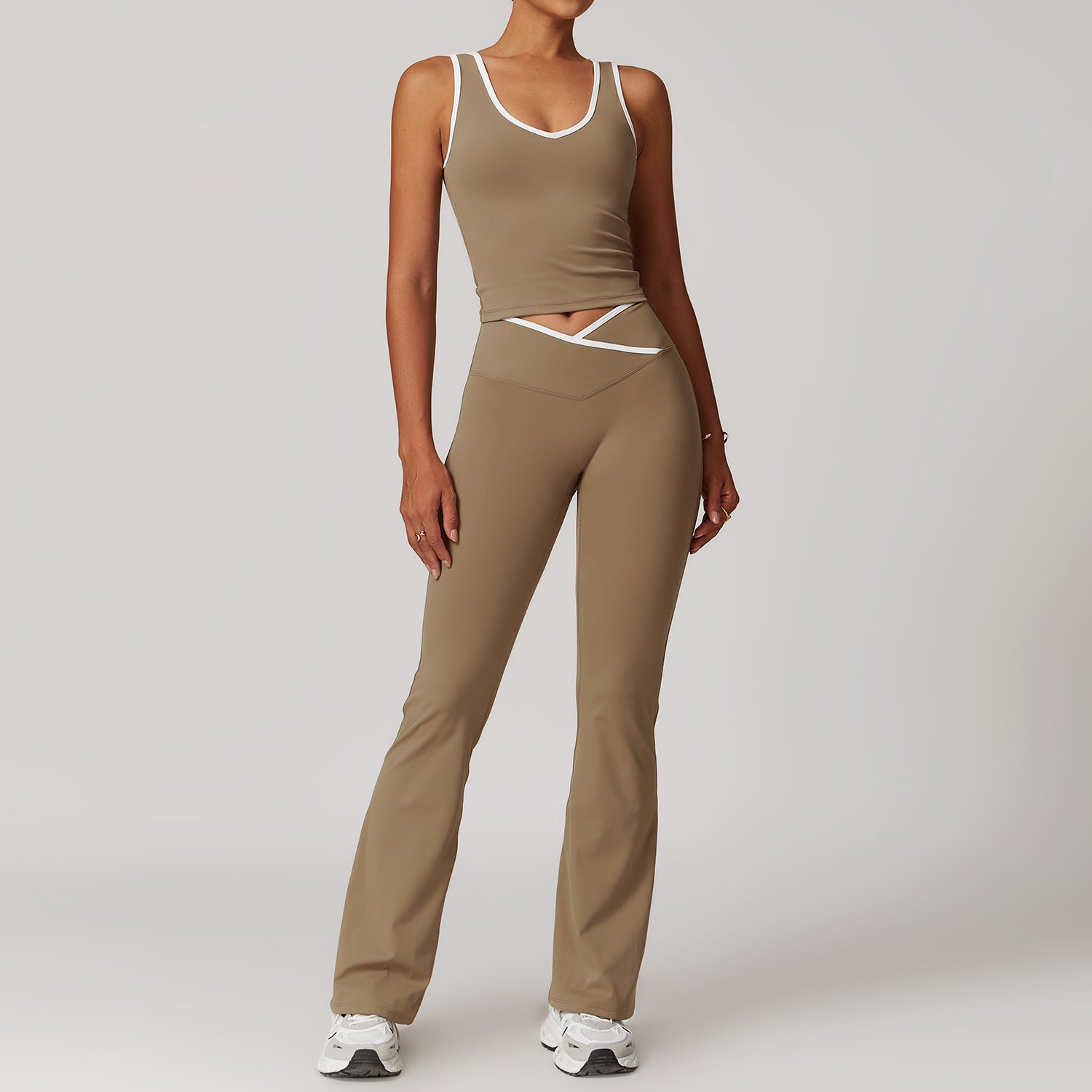 Tight nude yoga suit running fitness yoga suit