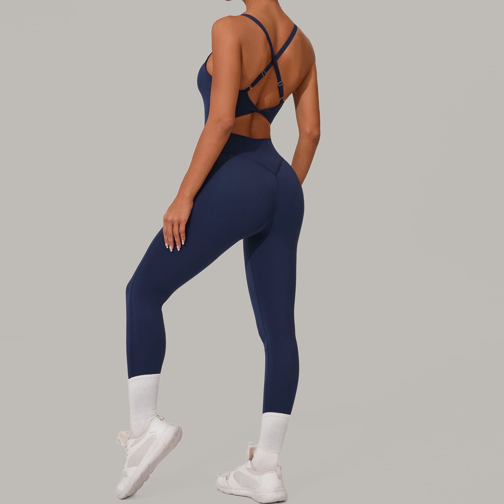Women's Cross waist hip lifting sports yoga tights jumpsuits