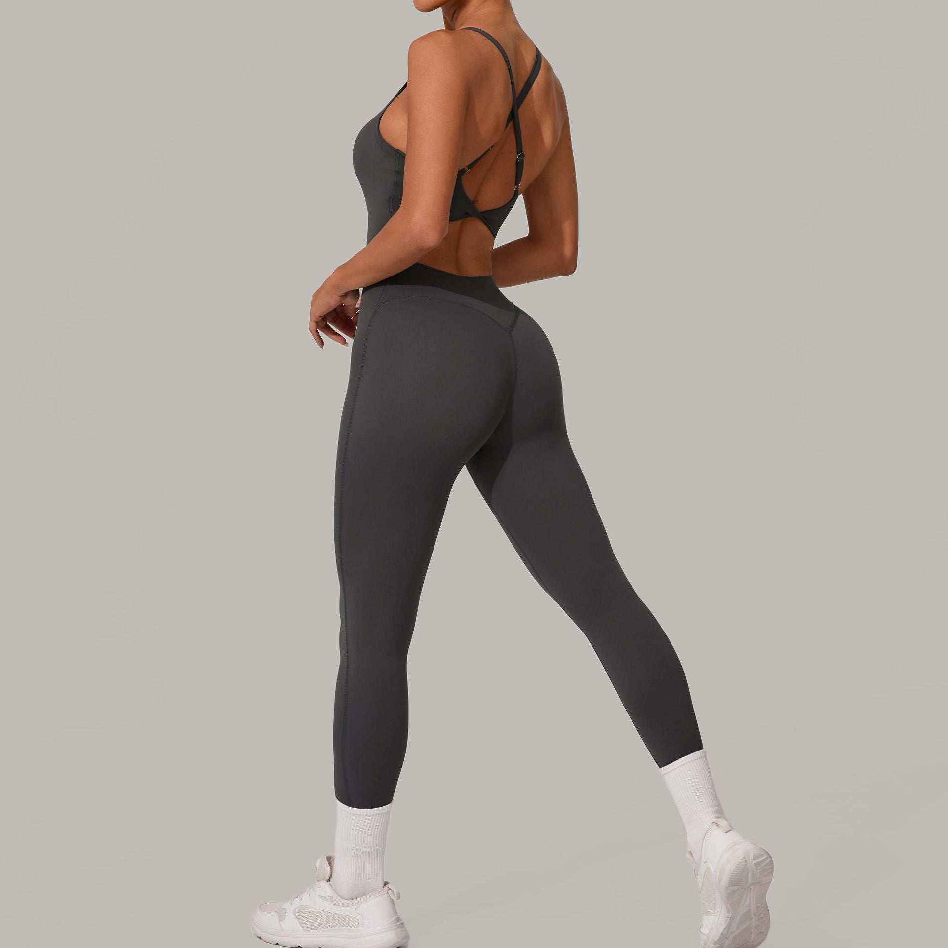Women's Cross waist hip lifting sports yoga tights jumpsuits