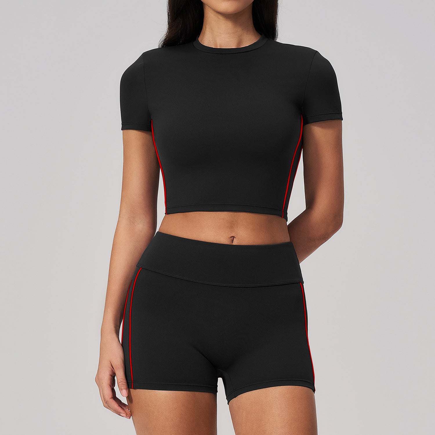 Women's quick-drying shirts with high waist shorts fitness yoga suit