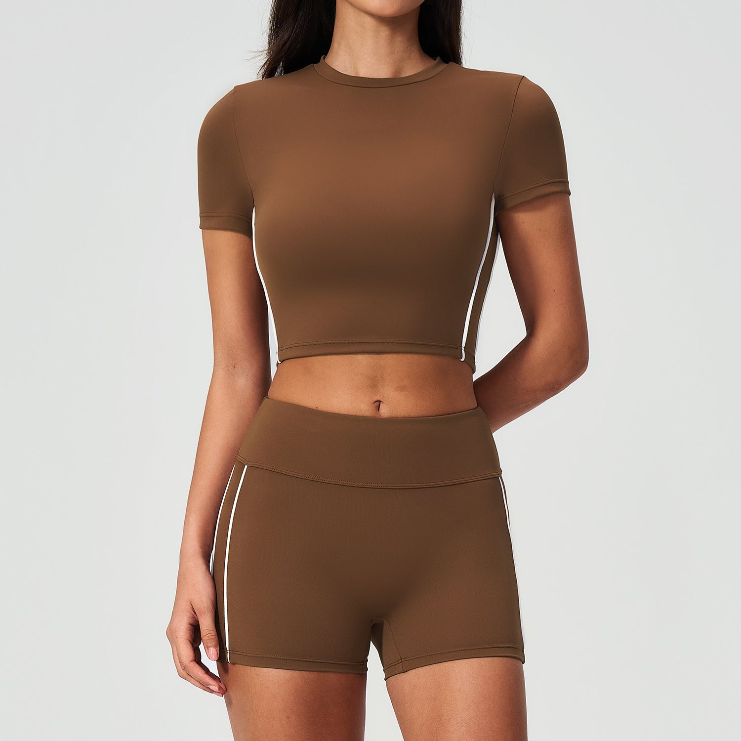 Women's quick-drying shirts with high waist shorts fitness yoga suit
