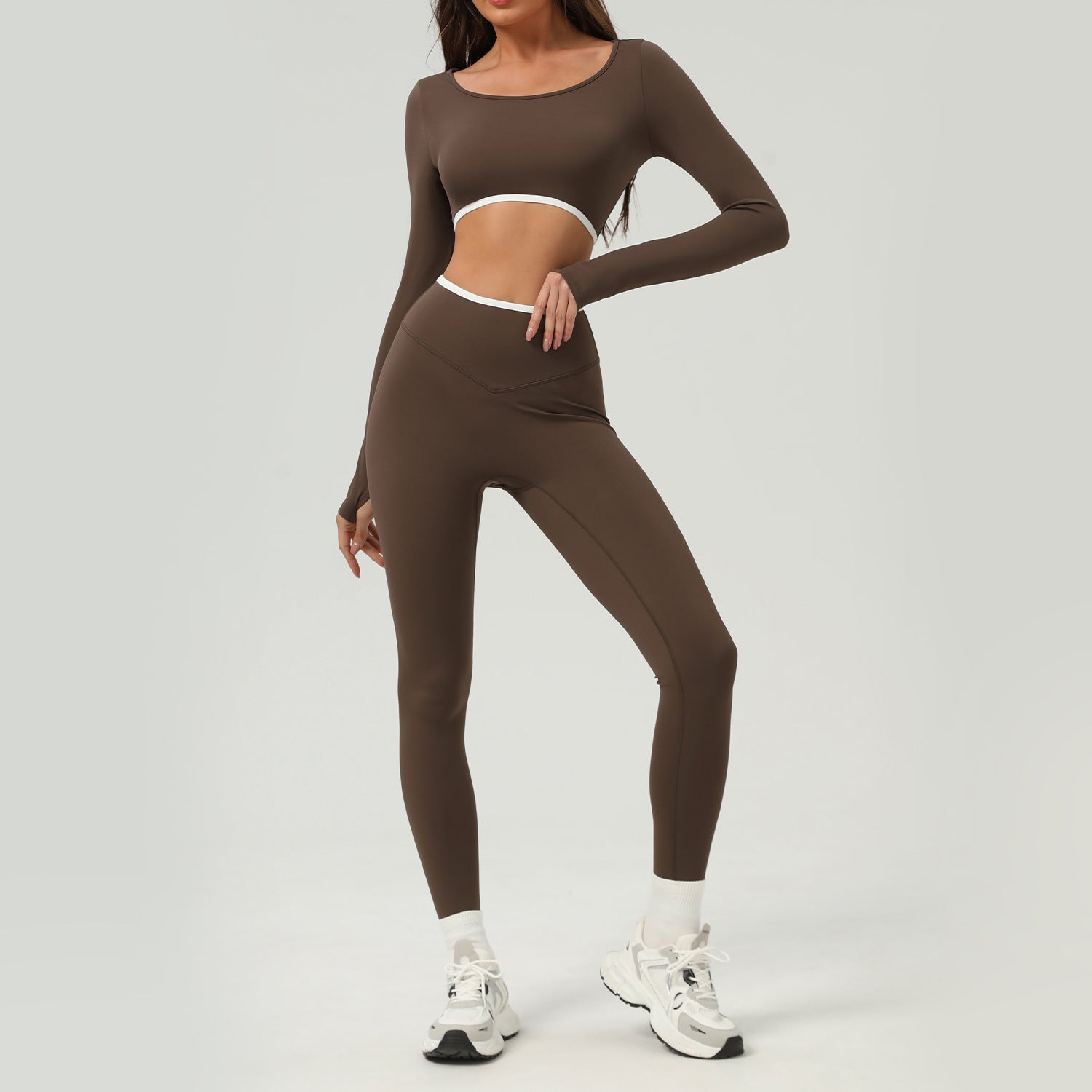 Women's New nude quick-drying running and fitness suit