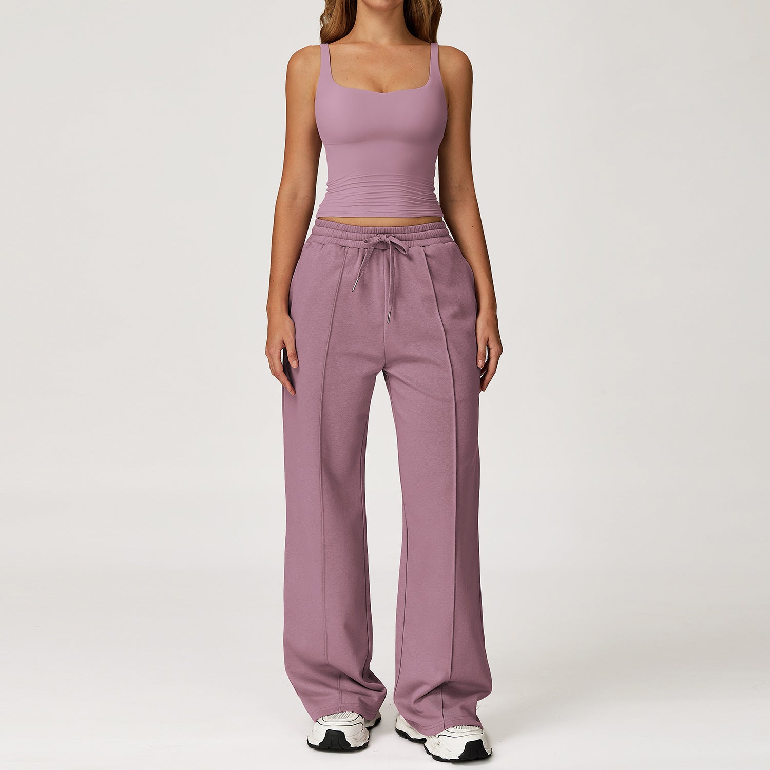 Casual sports bras with sweatpants set