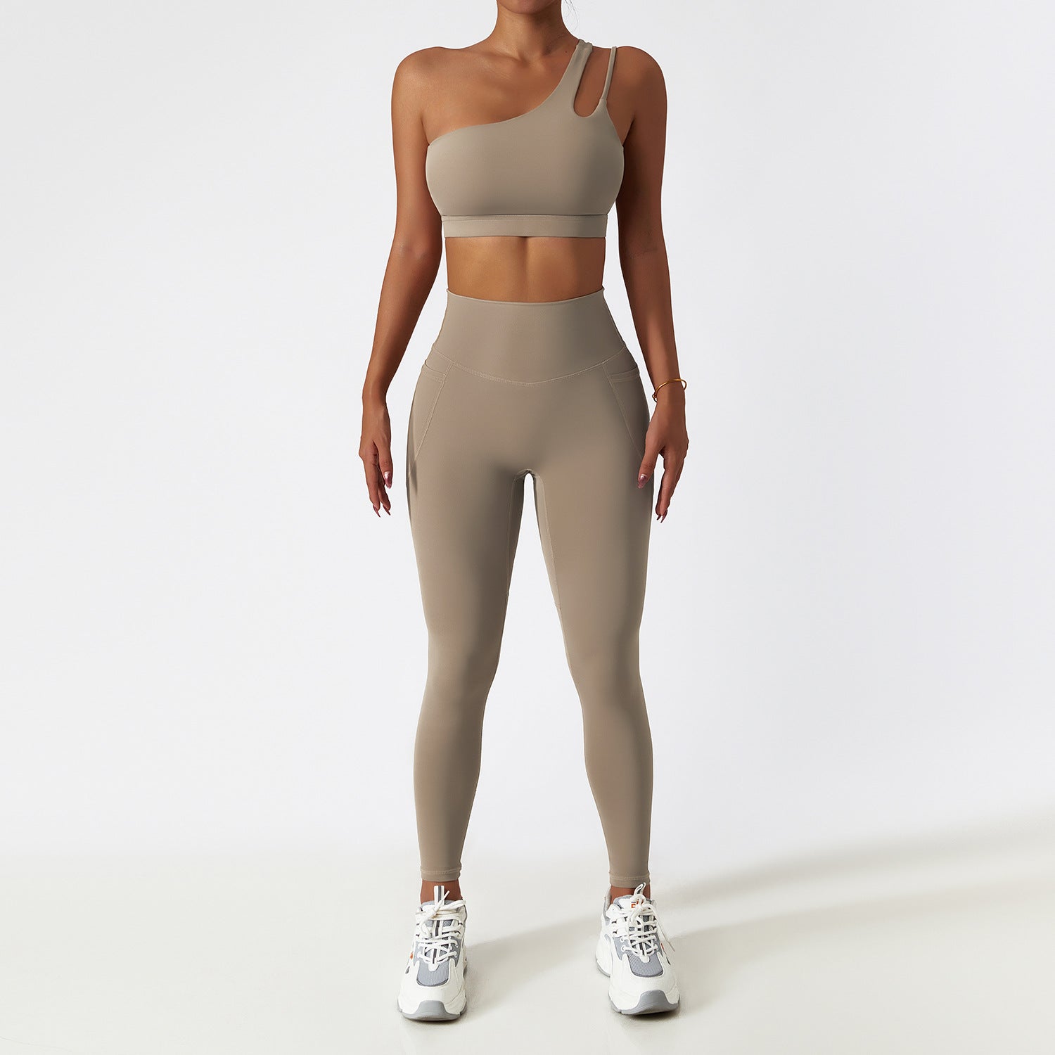 Women's One-shoulder nude quick-drying suit