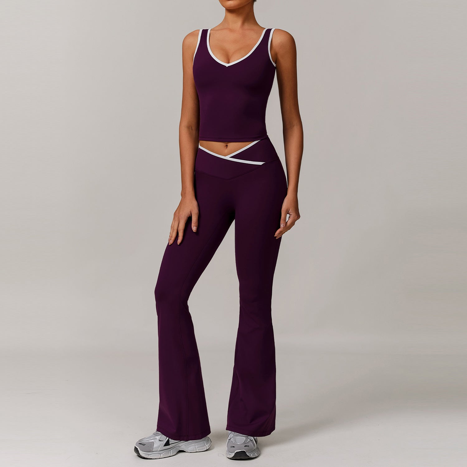 Tight nude yoga suit running fitness yoga suit