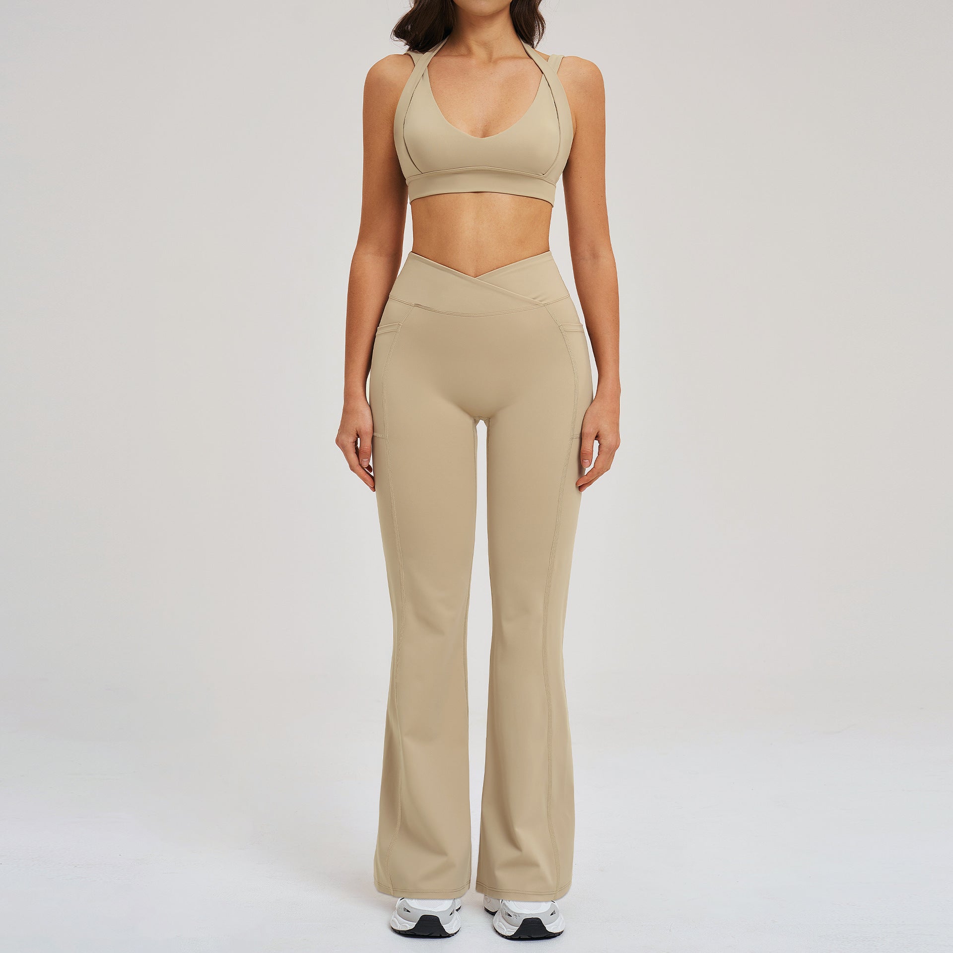 Women's Backless Yoga Suit Casual Running Outdoor Sports Set