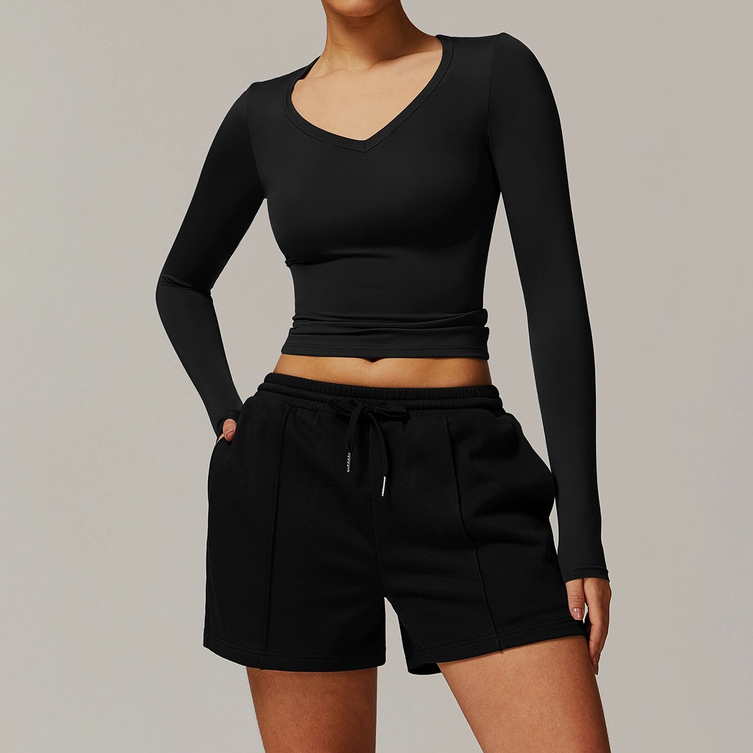 Women's high quality short sleeve shirt with shorts yoga suit