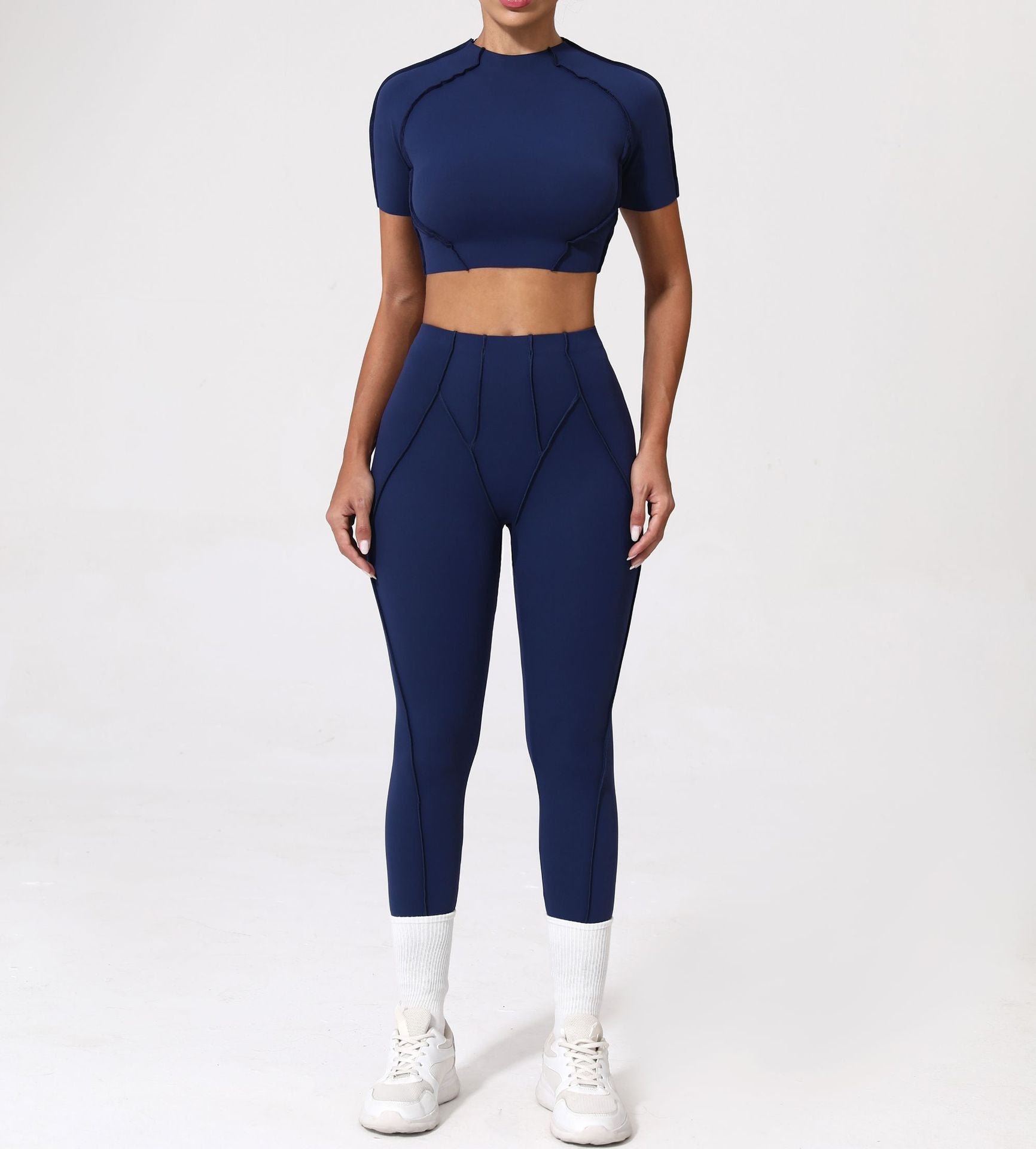 Women's quick-drying short-sleeved sports fitness suit