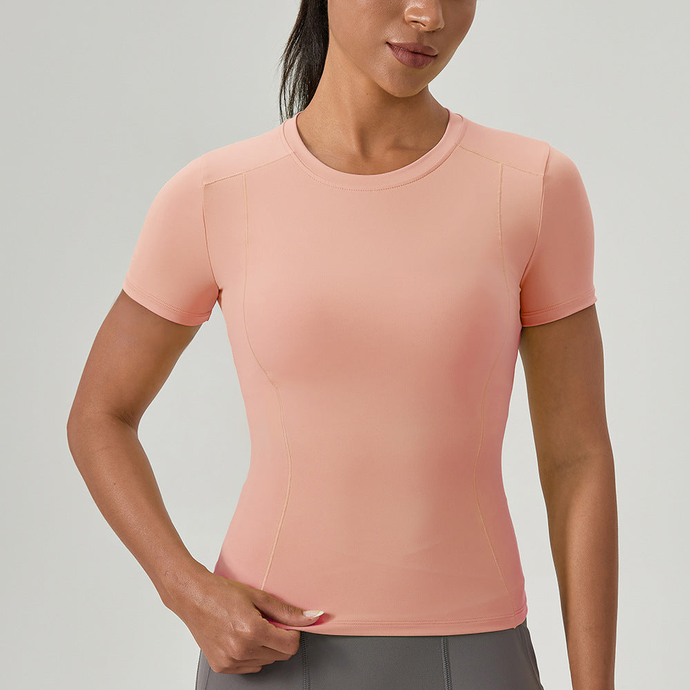 Quick-drying sports tops round neck tight fitness T-shirt