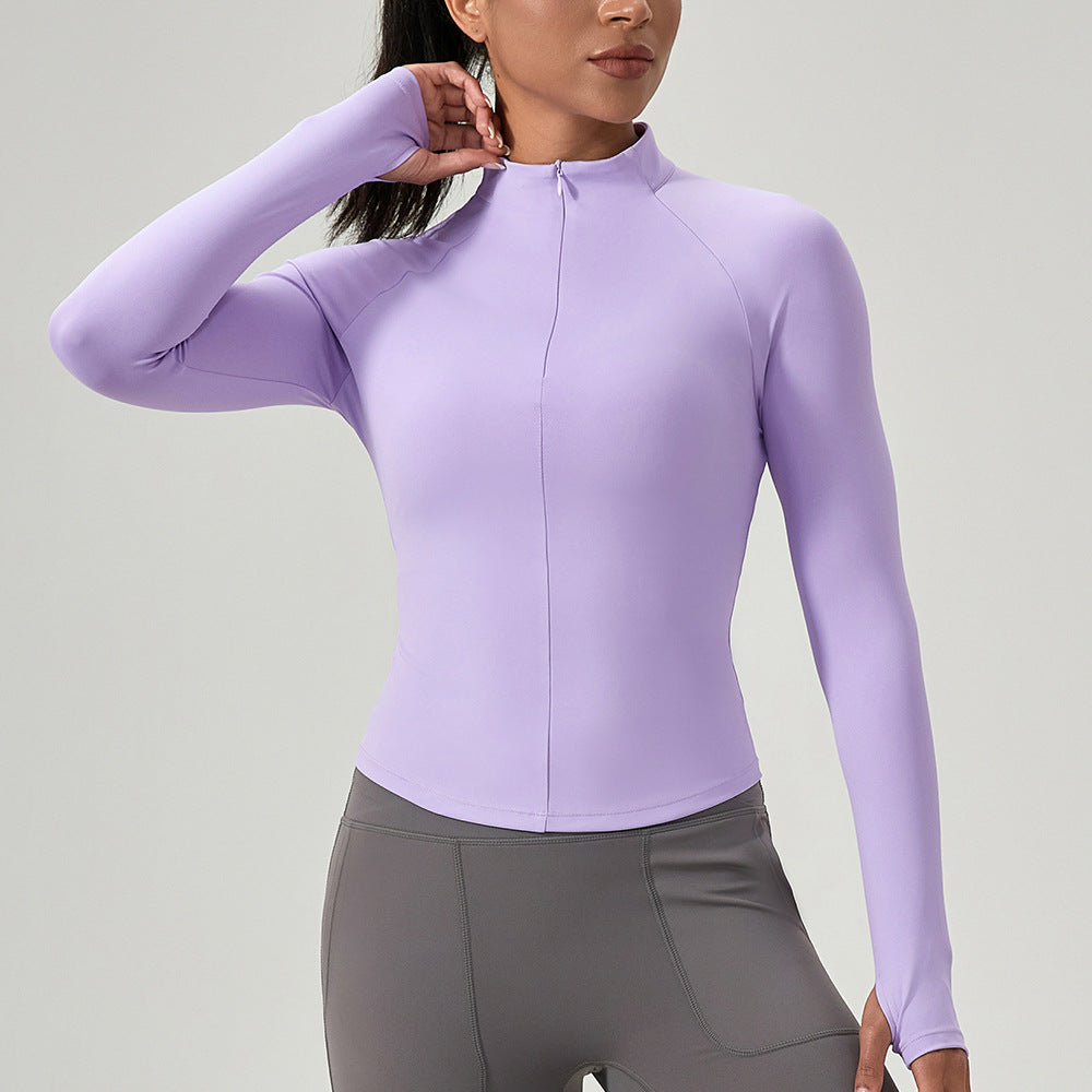 Women's Half Zip Yoga Suit Long Sleeve