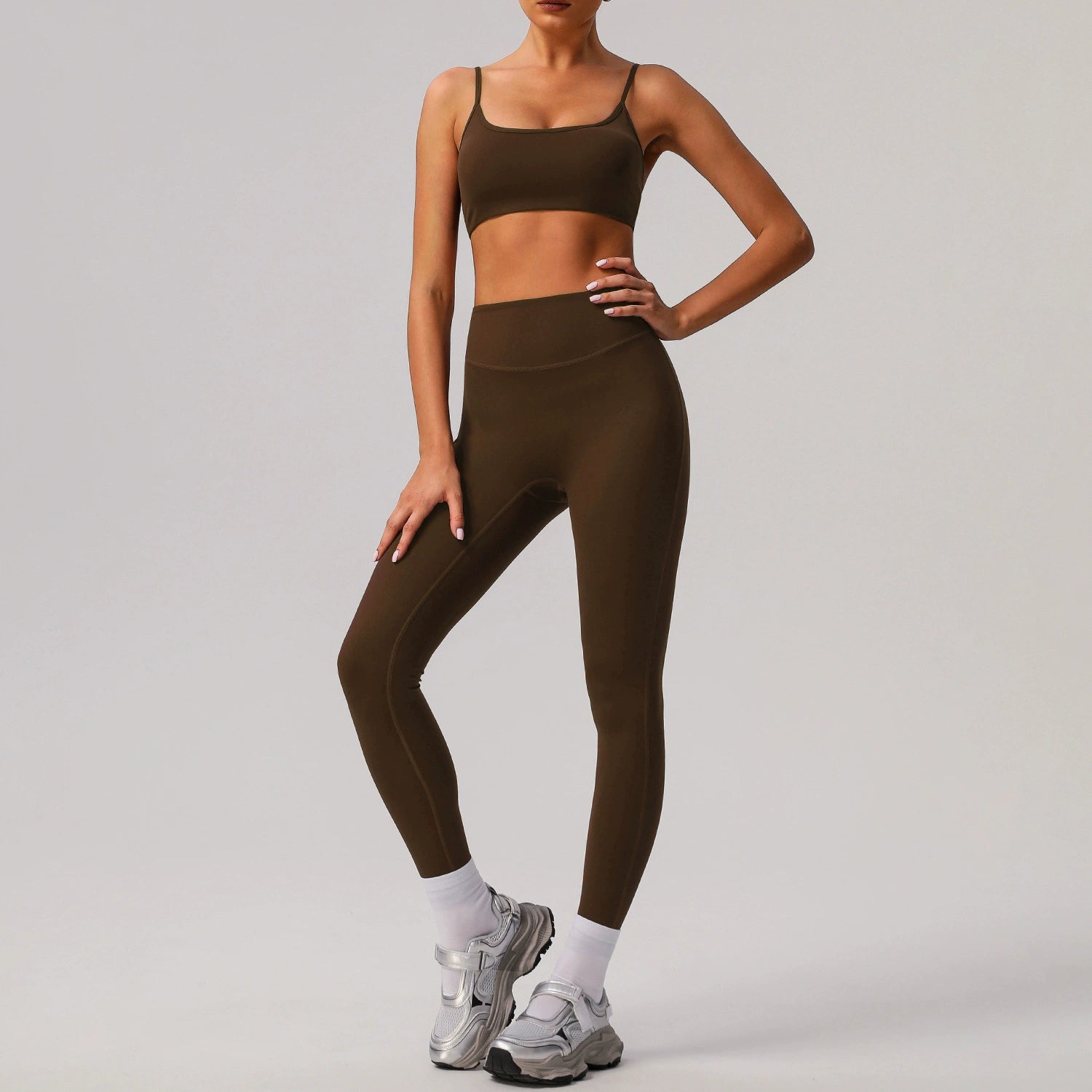 High elastic breathable body shaping running sports suit