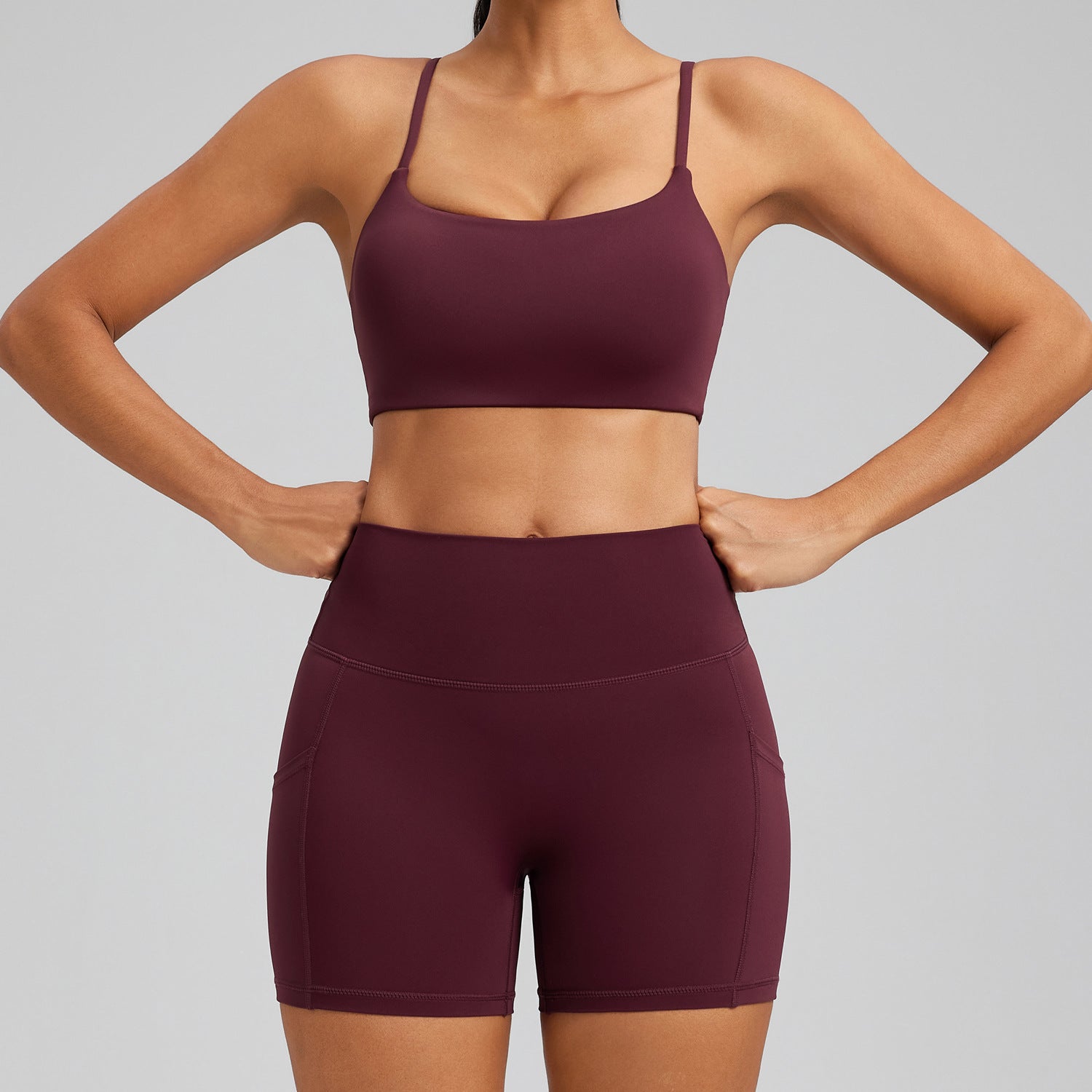 Women's hip-lifting tight bras with shorts sportswear suit
