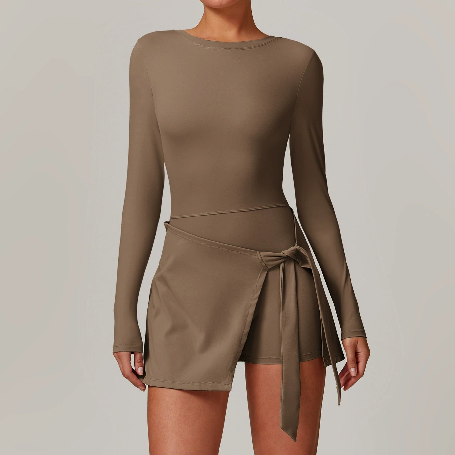 Anti-exposure tight sports dress U-shaped beautiful back tennis skirt