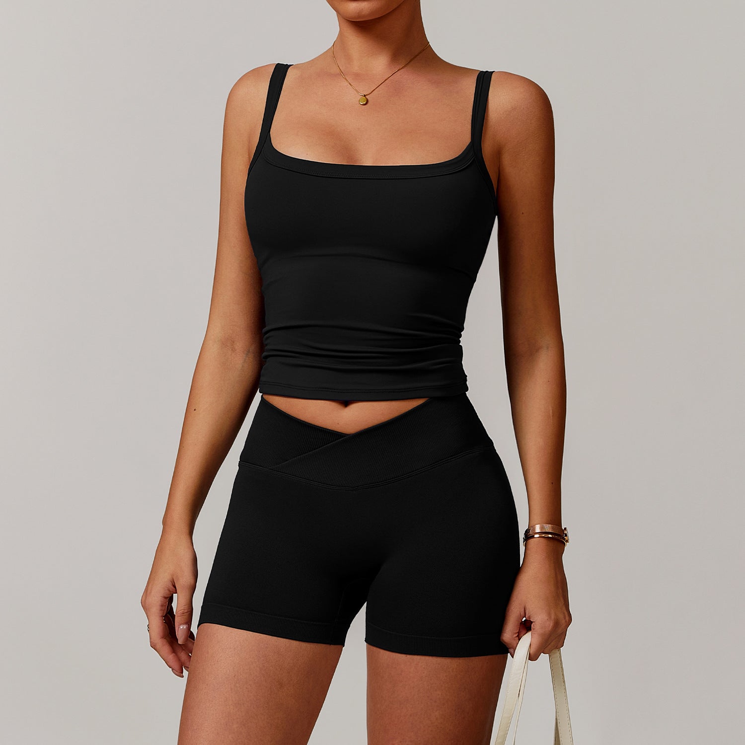 Women's wholesale long sleeve with shorts yoga set