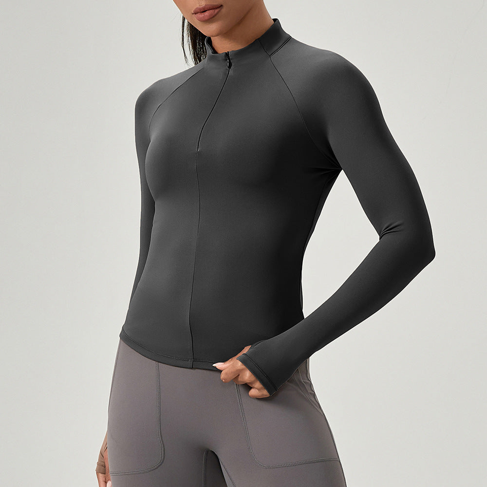 Women's Half Zip Yoga Suit Long Sleeve