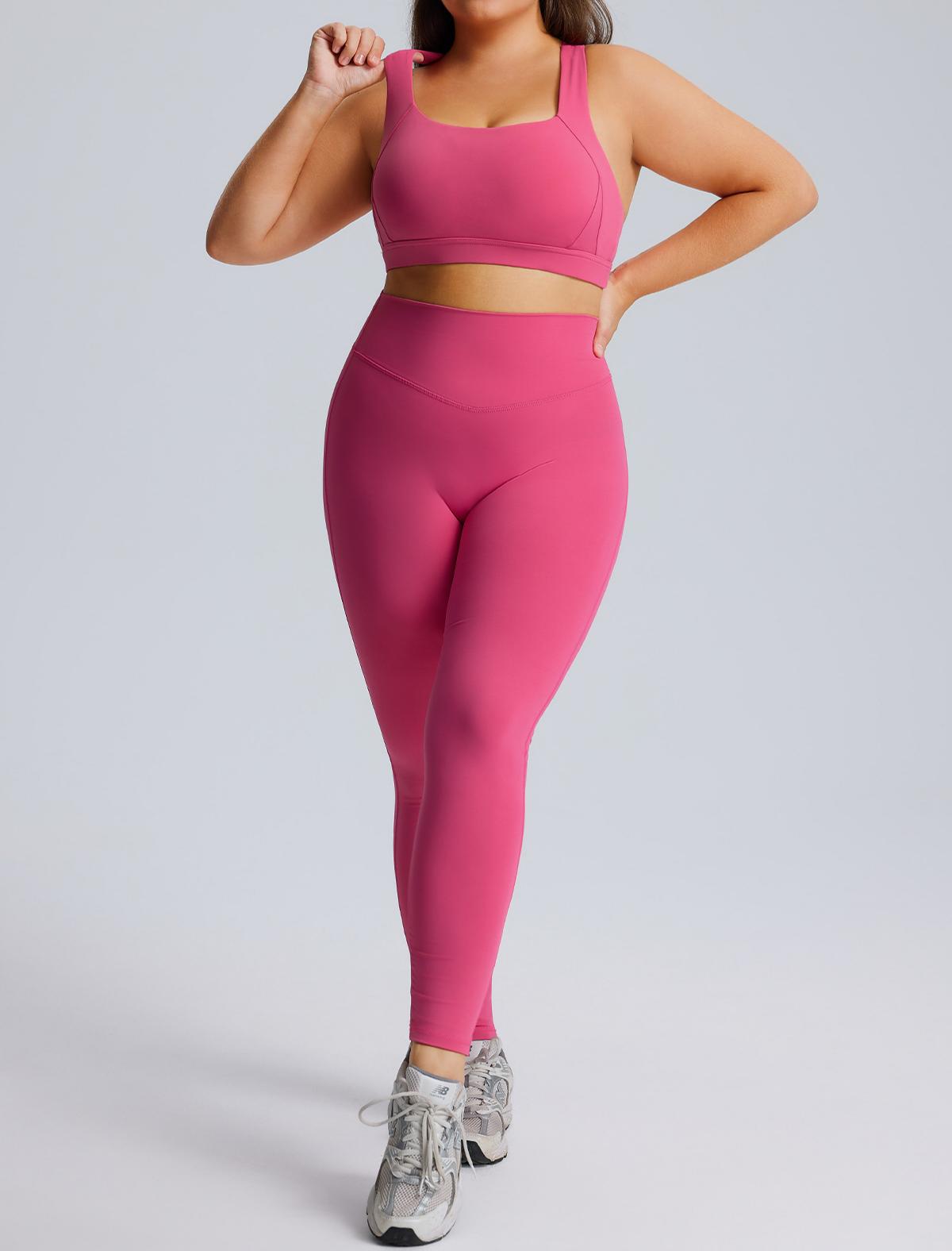 Women's plus size sports bras with leggings set