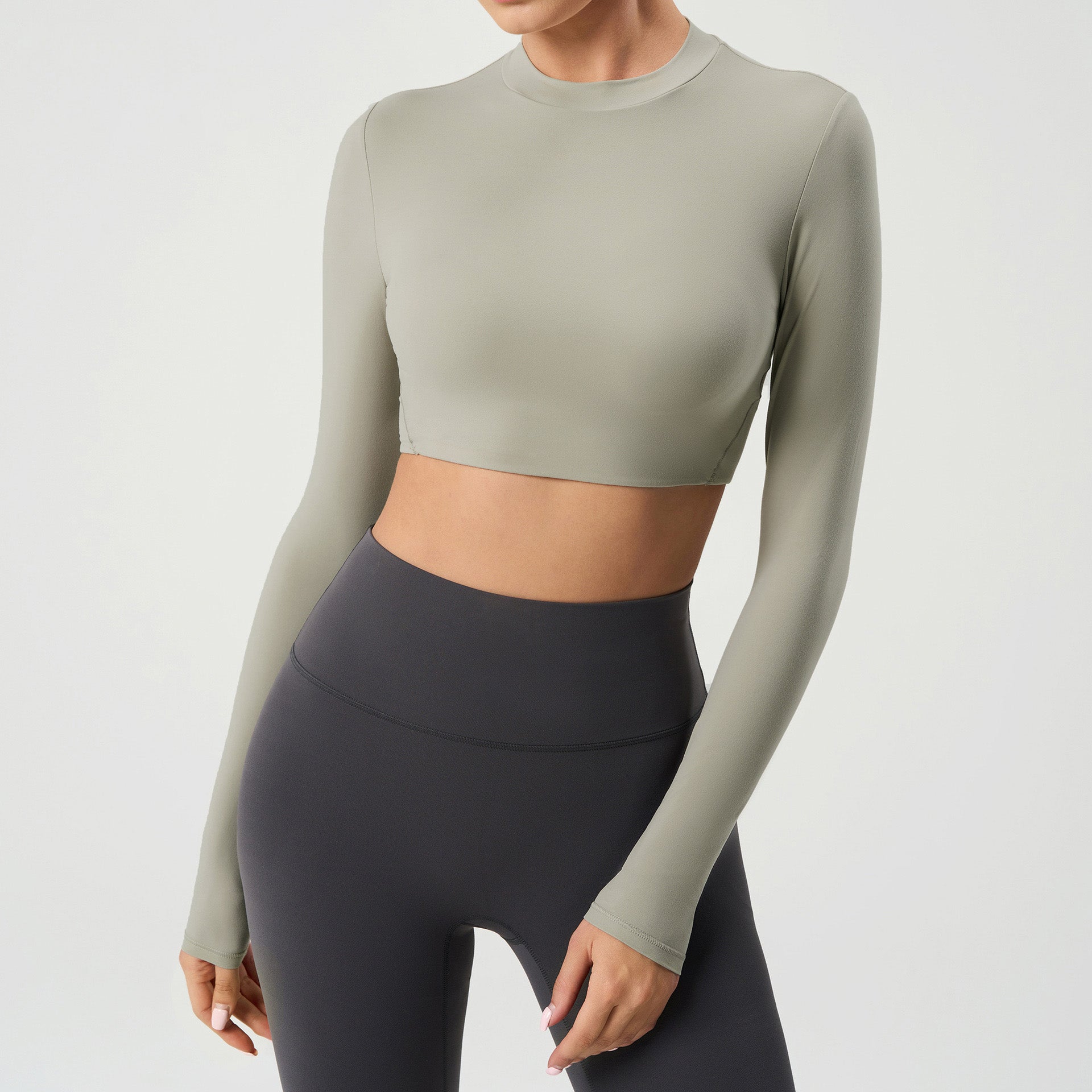 Women's Short navel-baring long sleeve