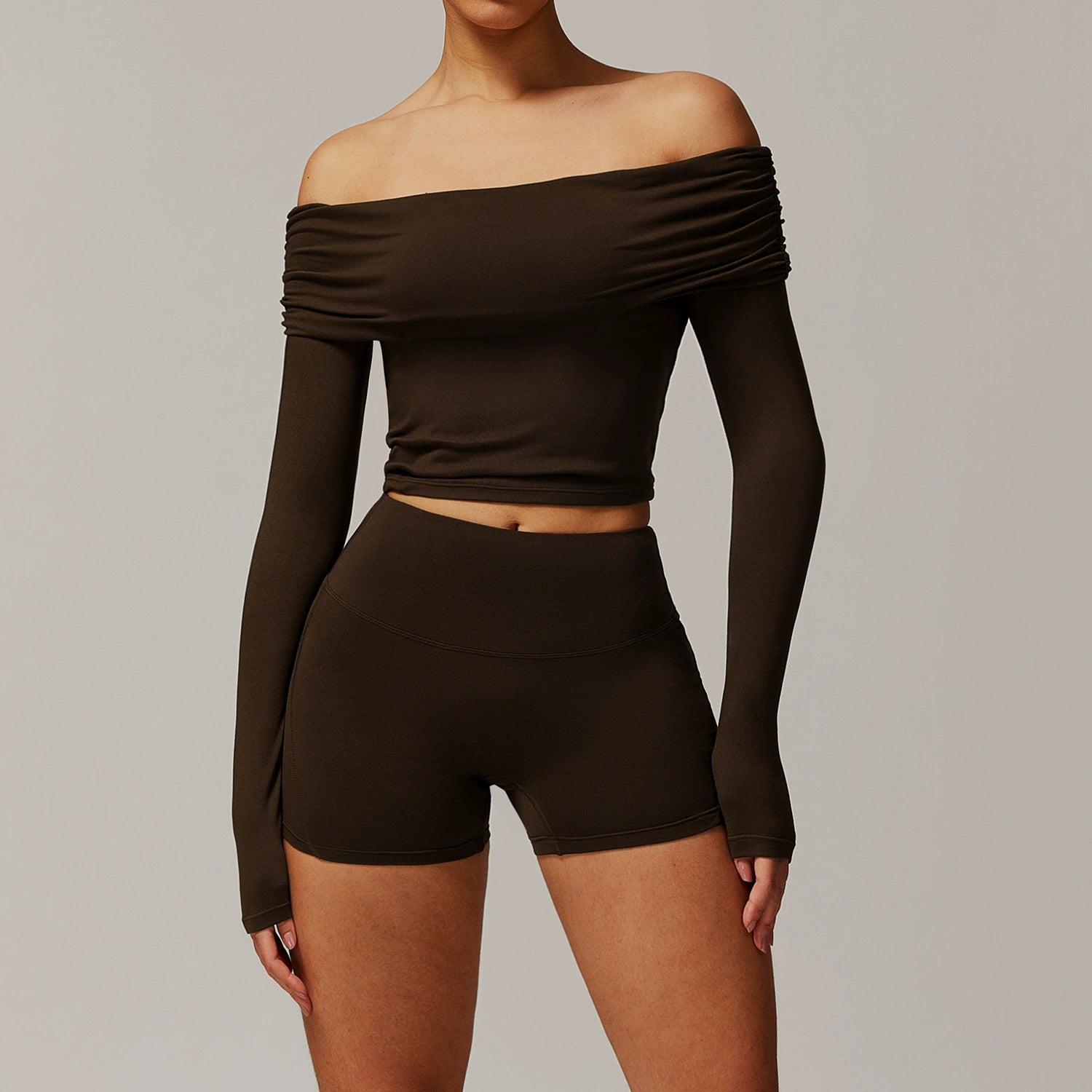Women's Slim fit long sleeve with shorts set
