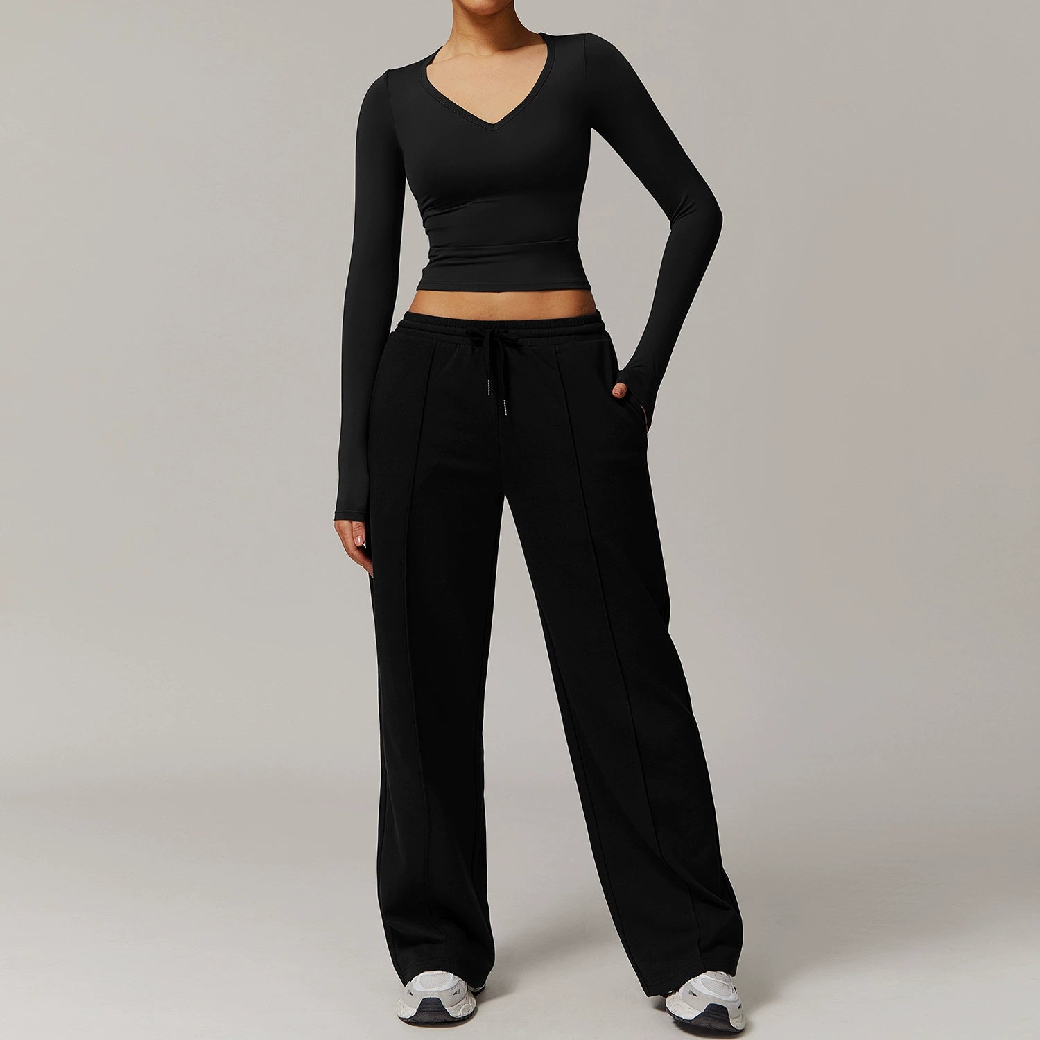 Women's Brushed long sleeve with high waist pants set