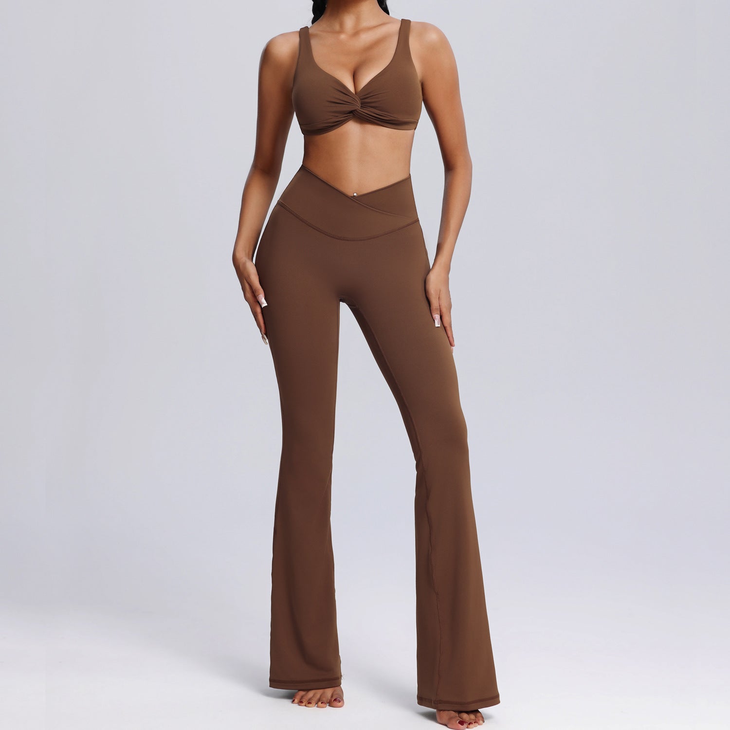 Women's Two-piece casual flared fitness suit