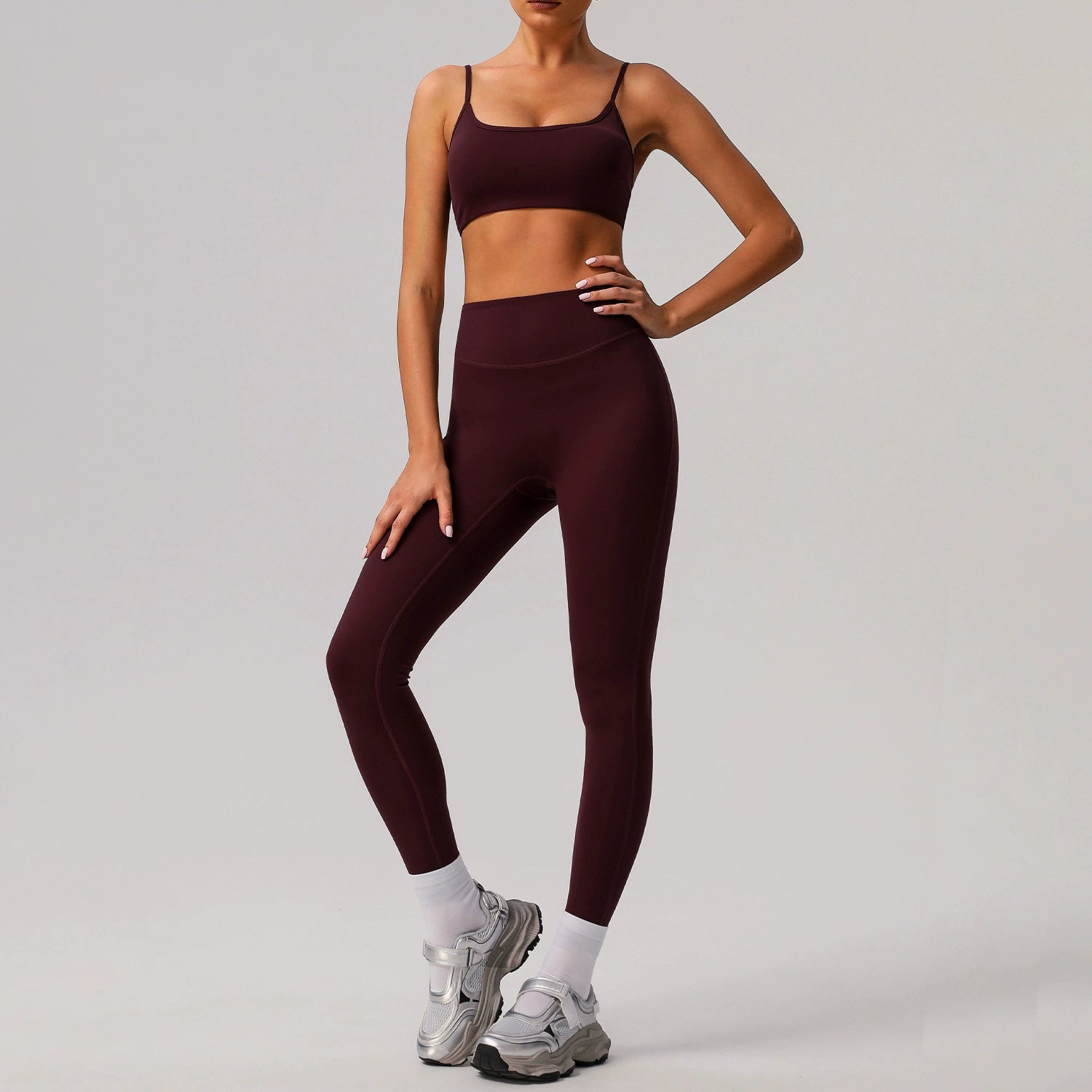 High elastic breathable body shaping running sports suit