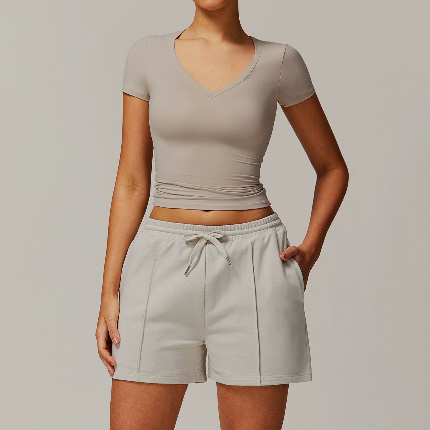 Women's Brushed short sleeve shirt with shorts set