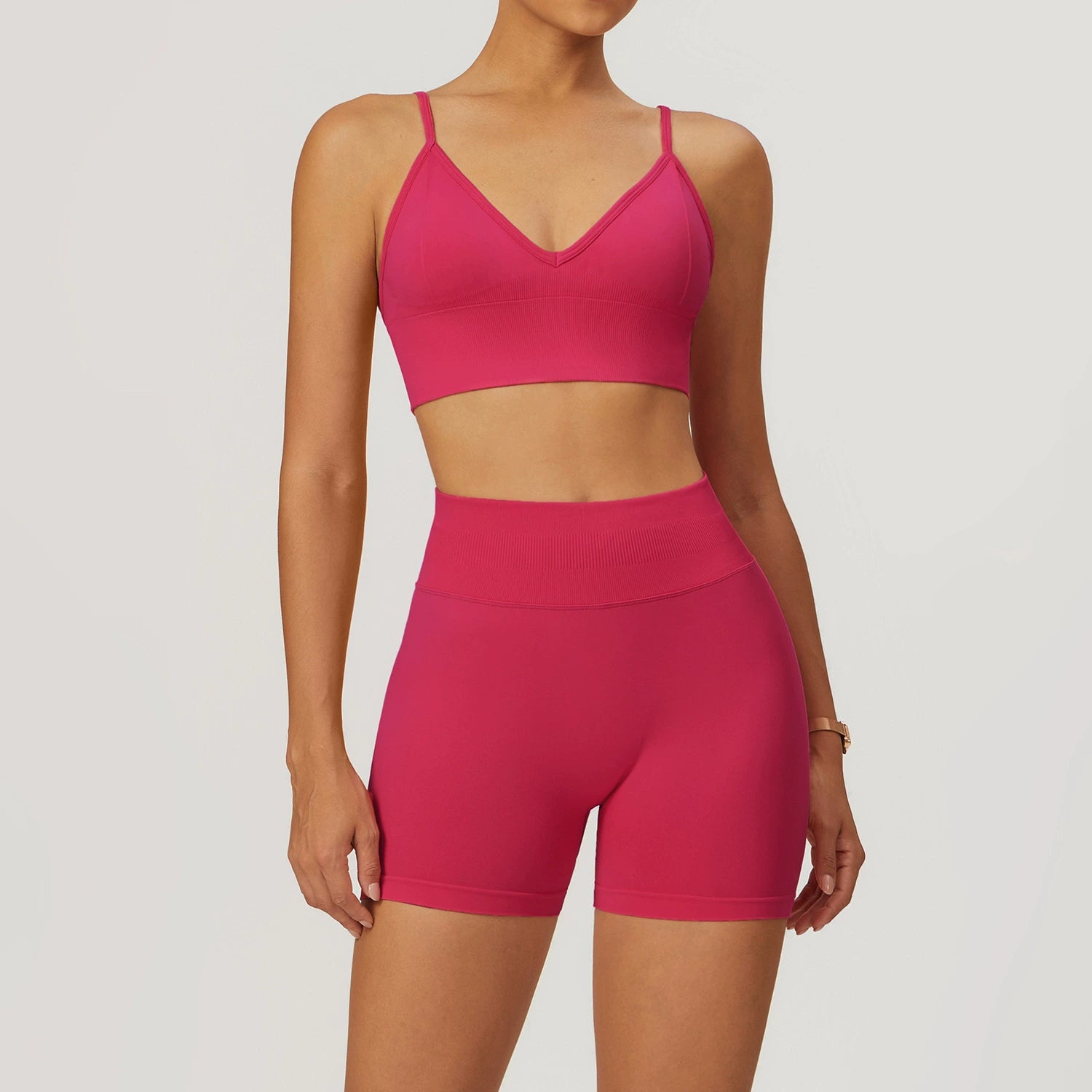 Women's Seamless Bras with Shorts Sport Suit