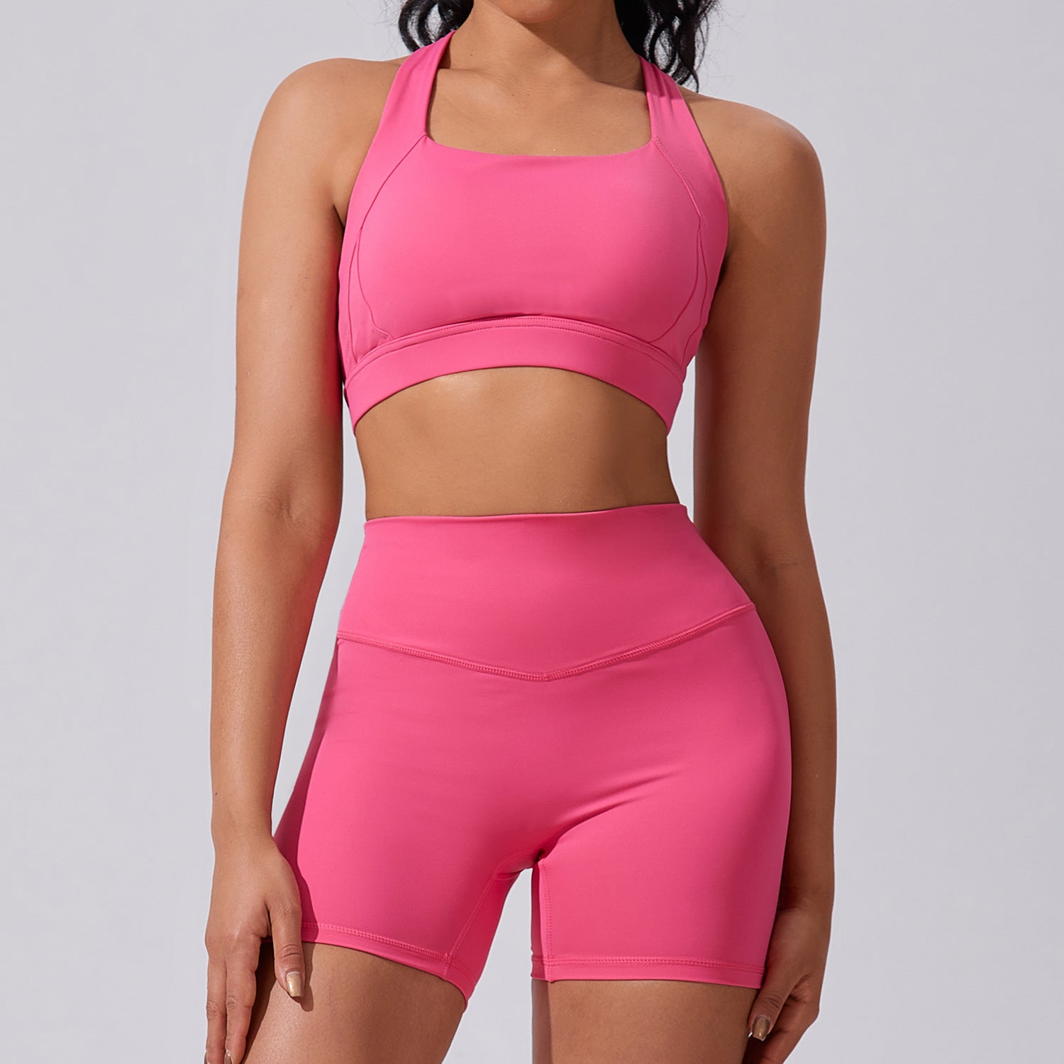Women's Tight hip-lifting fitness suit two-piece set