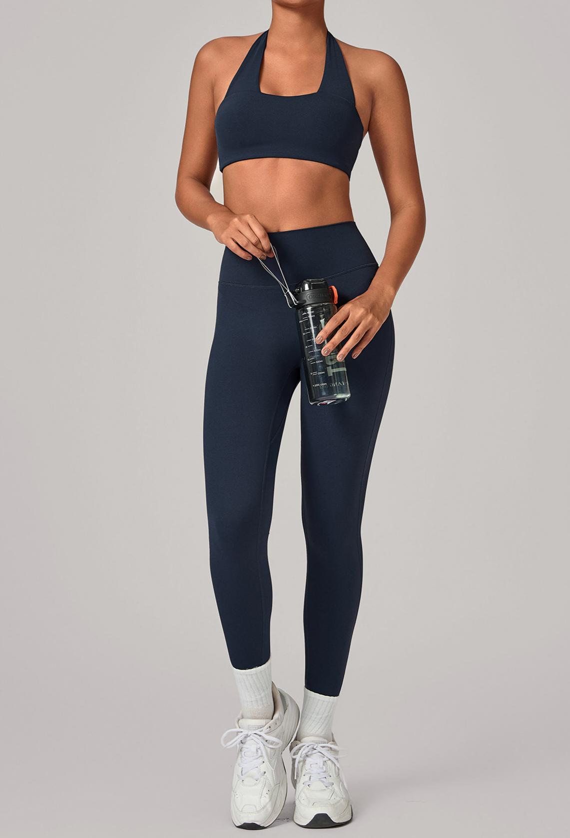 Tight-fitting sports backless bras yoga set