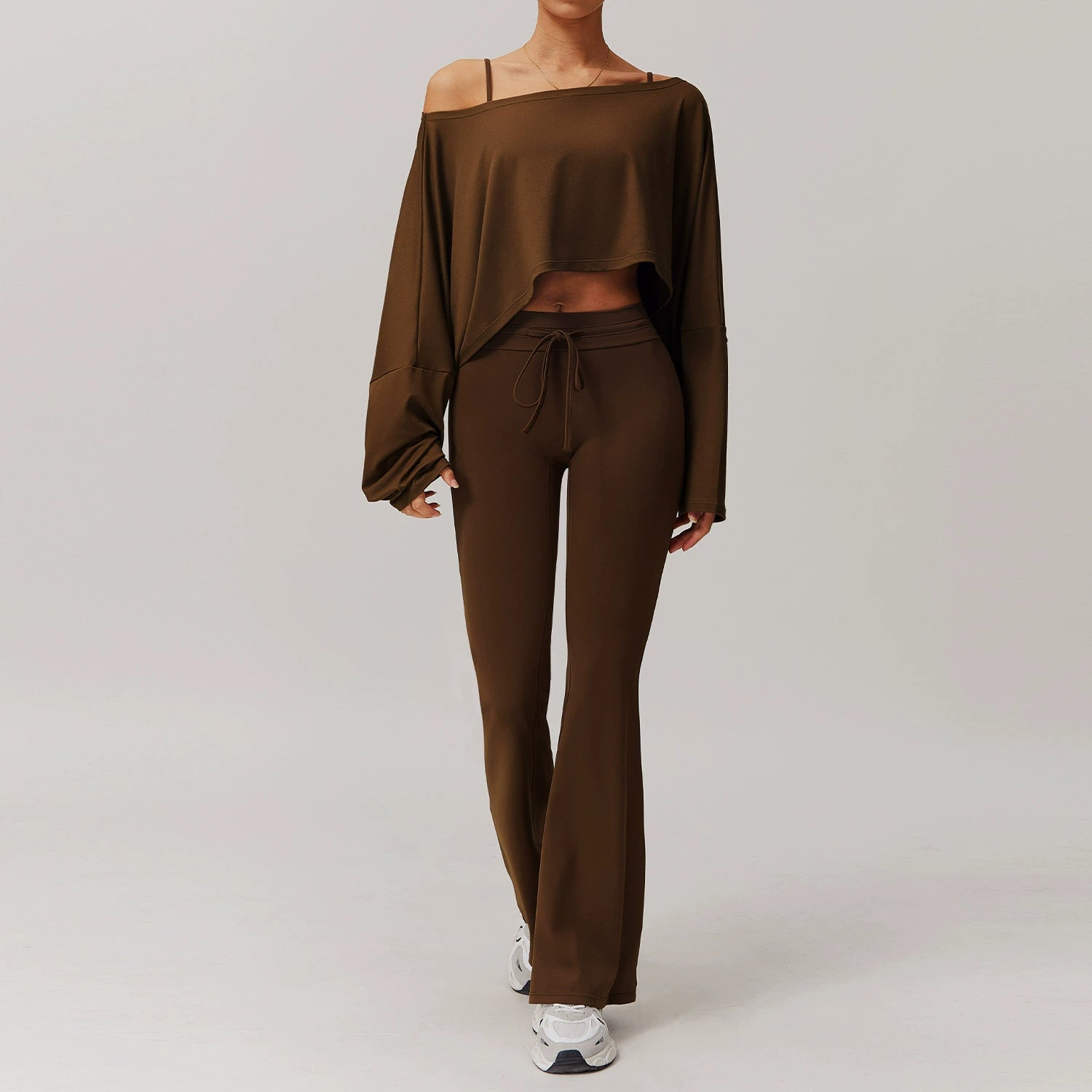 Women's one-shoulder long sleeve with pants casual suit