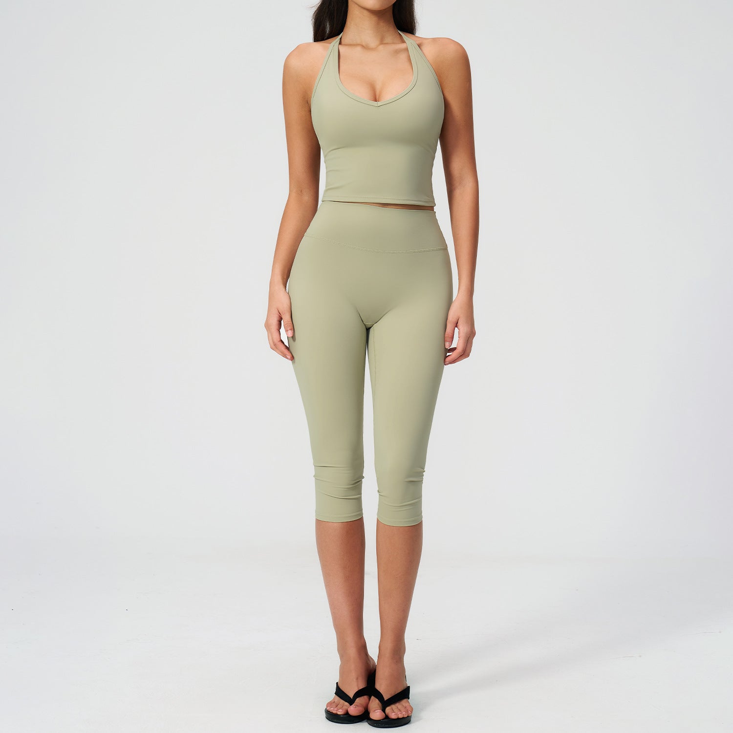 Women's wholesale sports Backless bras with leggings fitness set