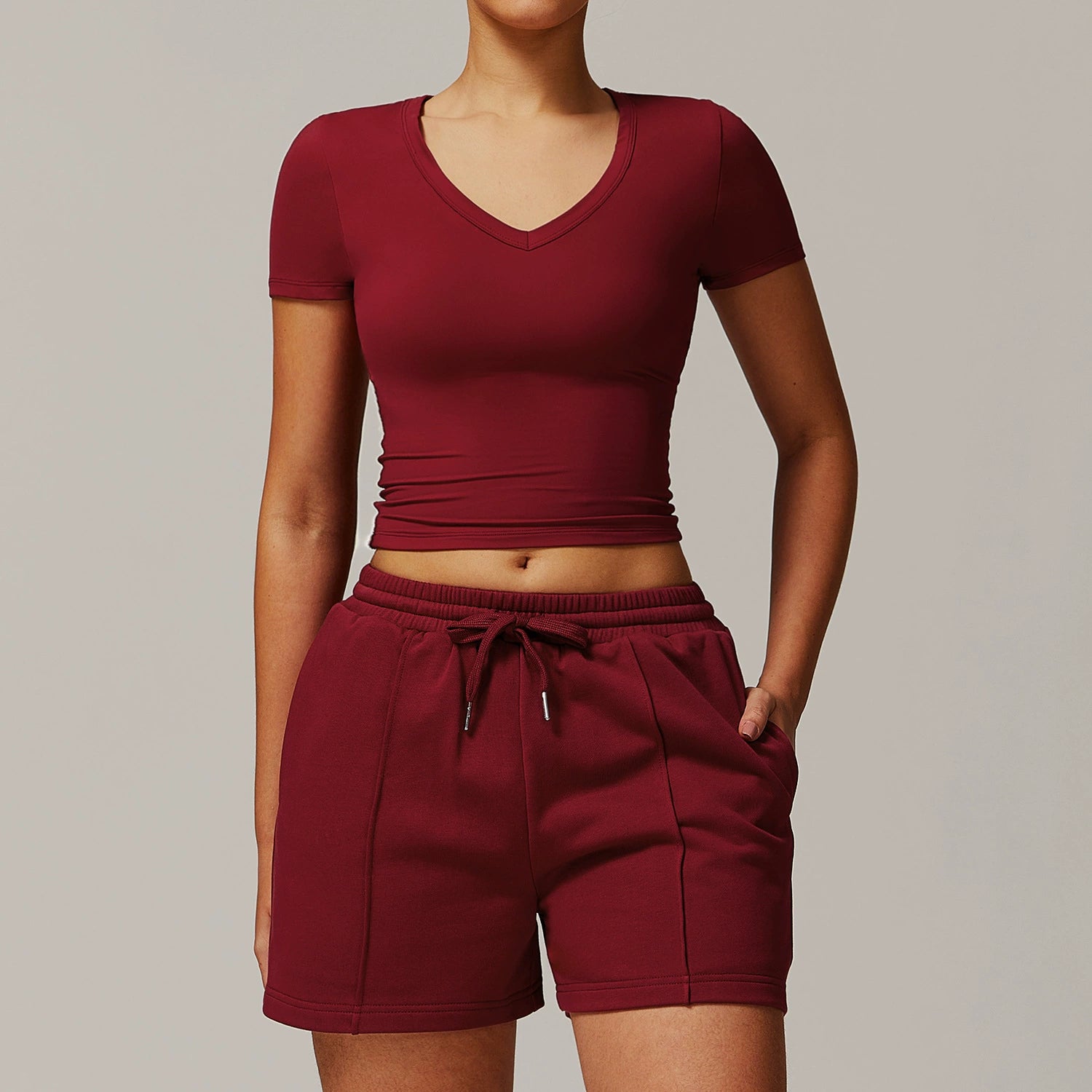 Women's Brushed short sleeve shirt with shorts set