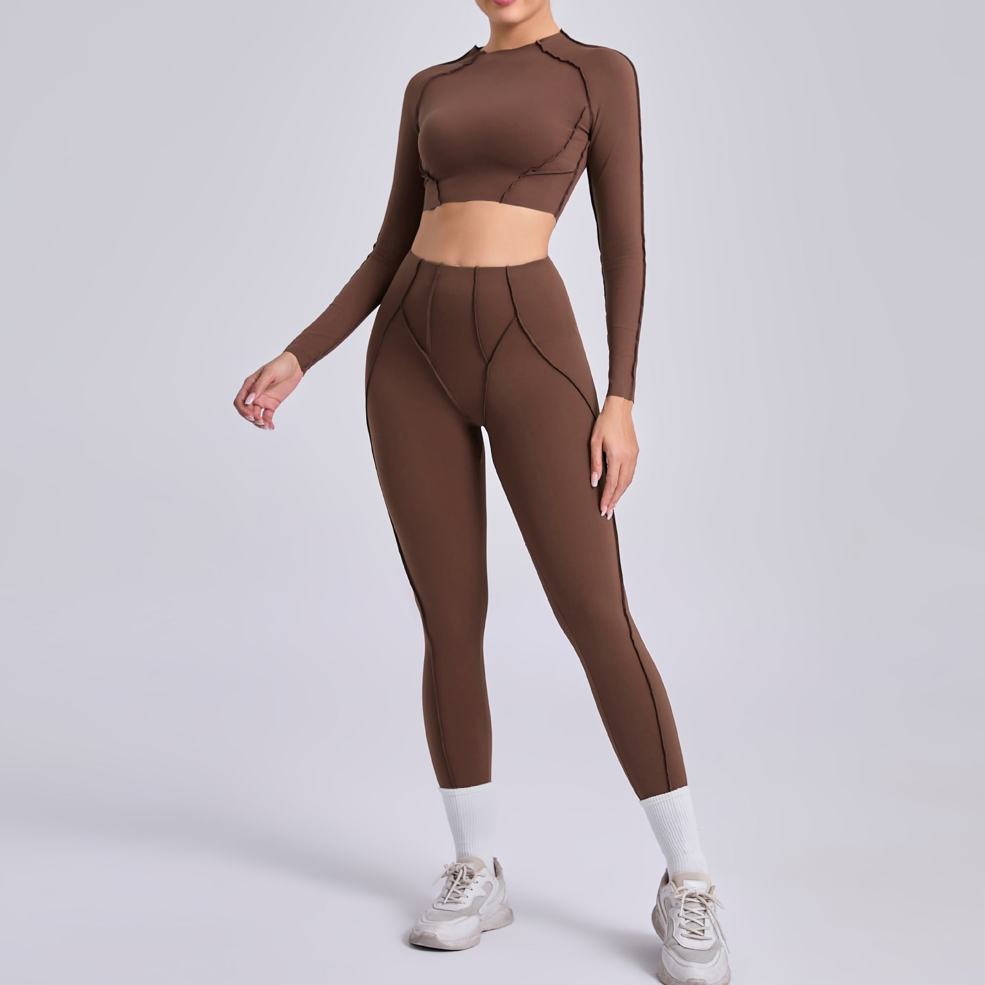 Pleated hip-lifting all-match yoga wear running sports fitness suit
