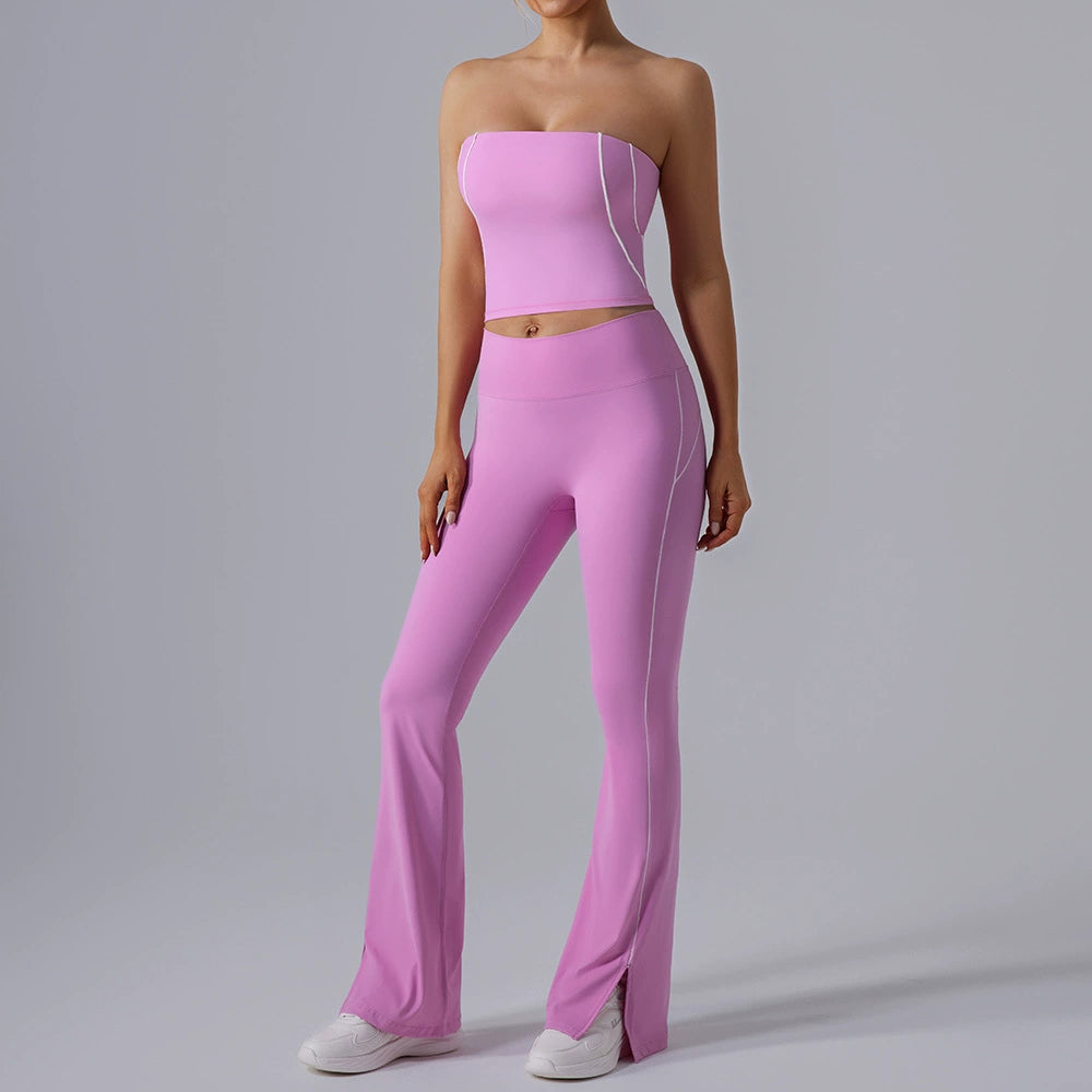 Women's New high waist tight hip lift yoga two piece suit