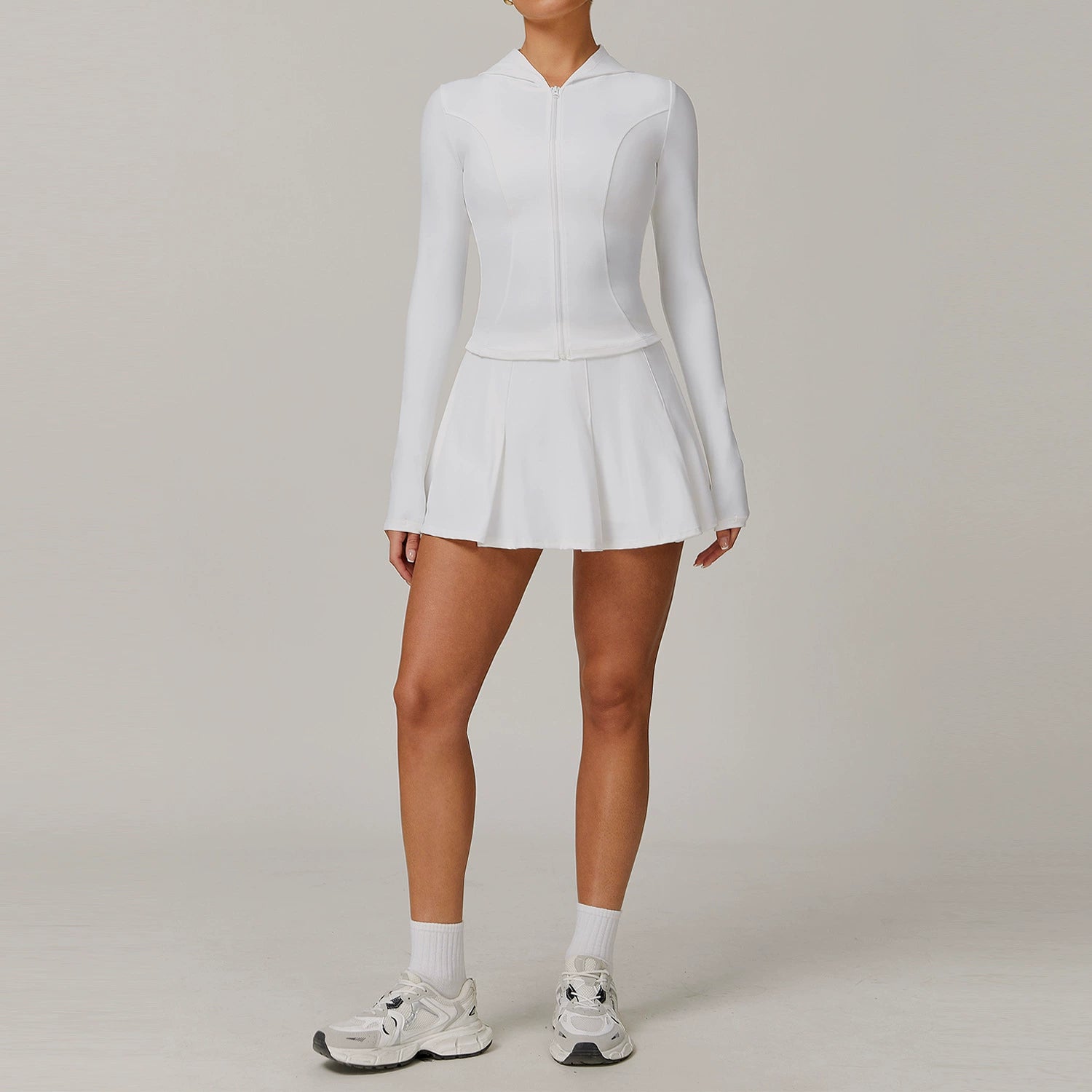 Women's long sleeve jackats with skirts set