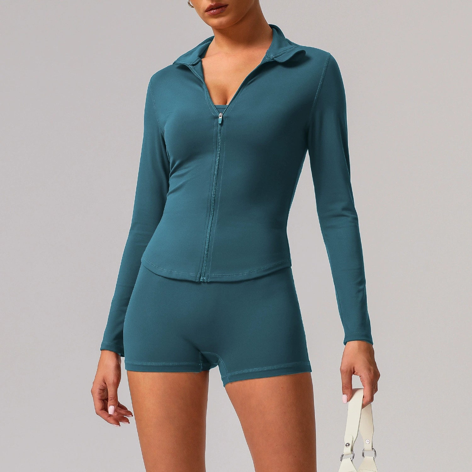 Women's Quick-drying long jacket yoga set