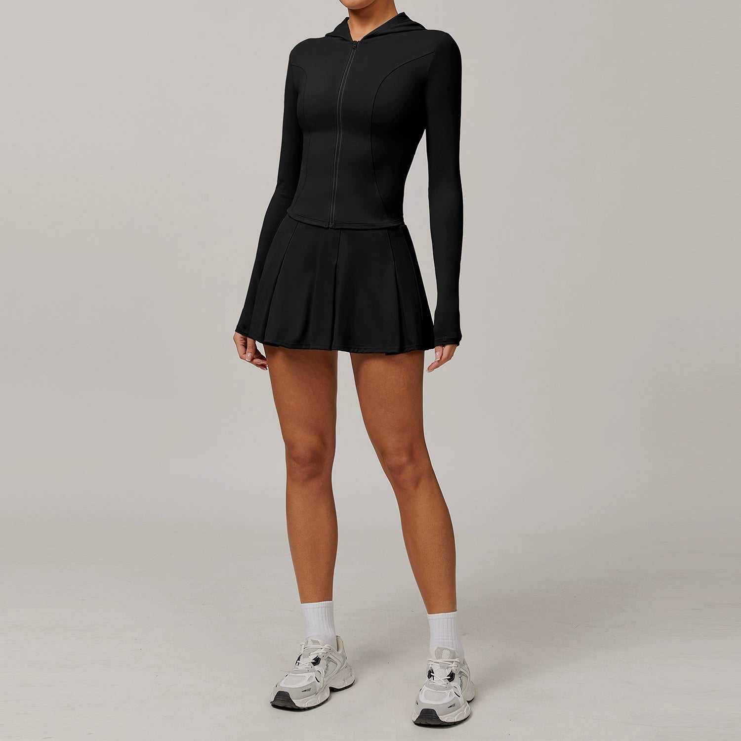 Women's long sleeve jackats with skirts set
