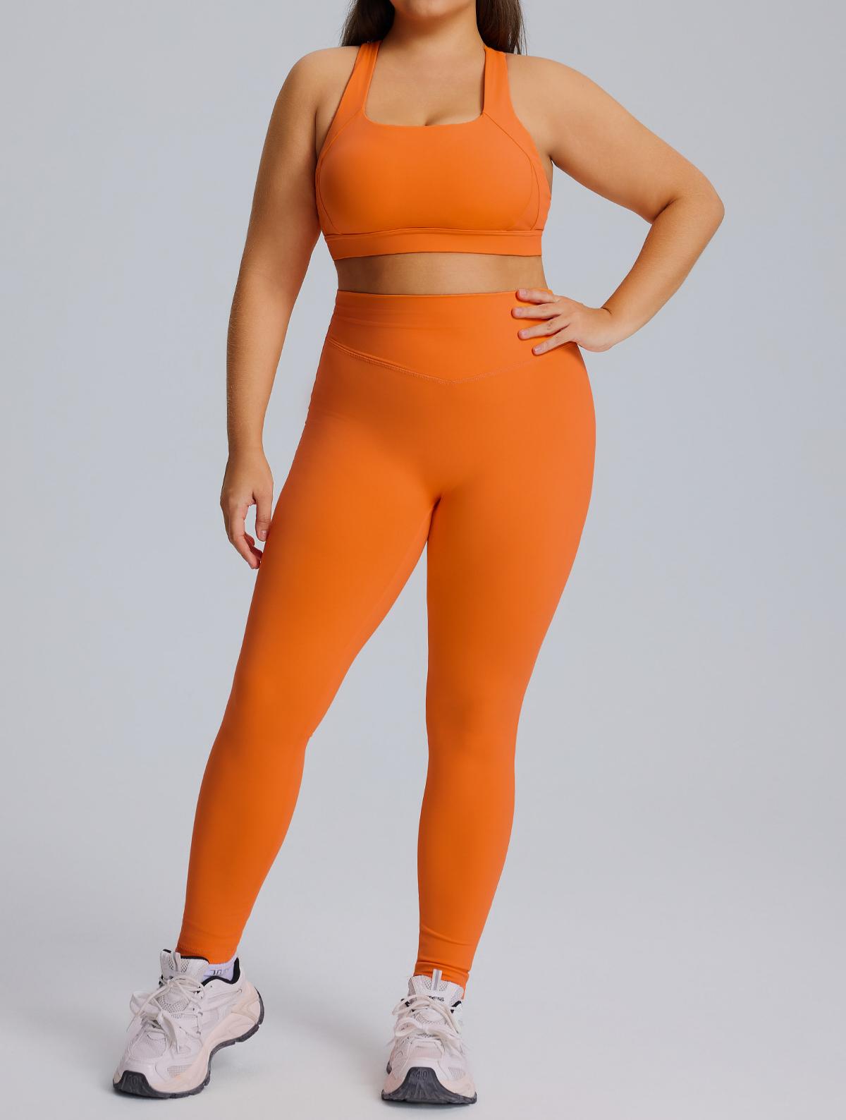 Women's plus size sports bras with leggings set