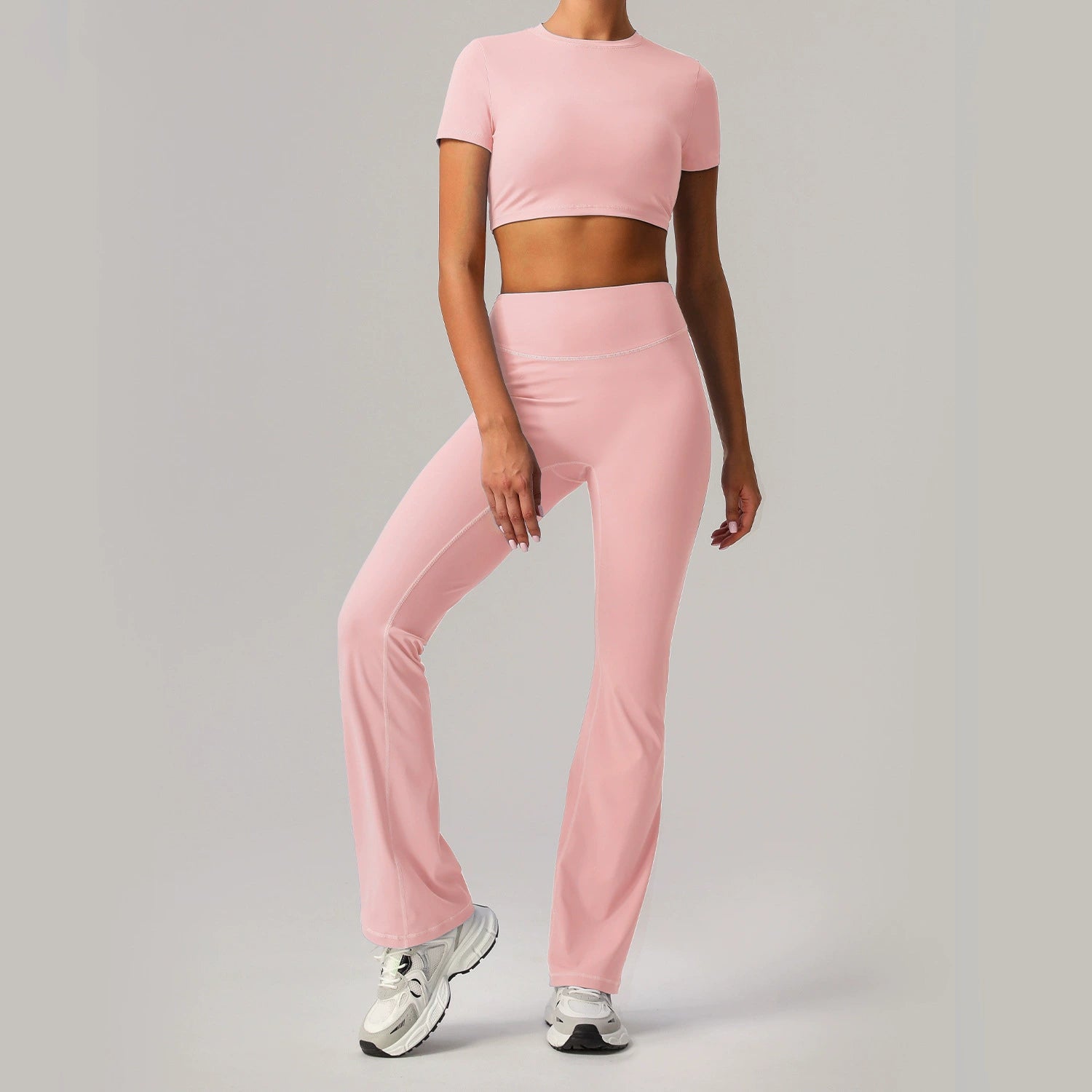 Women's Short sleeve with Tight high waist pants set