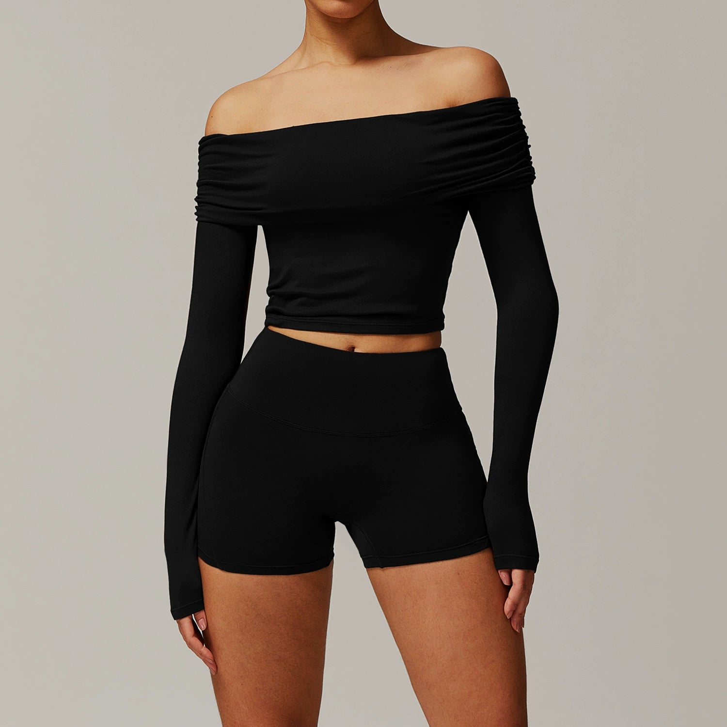 Women's Slim fit long sleeve with shorts set