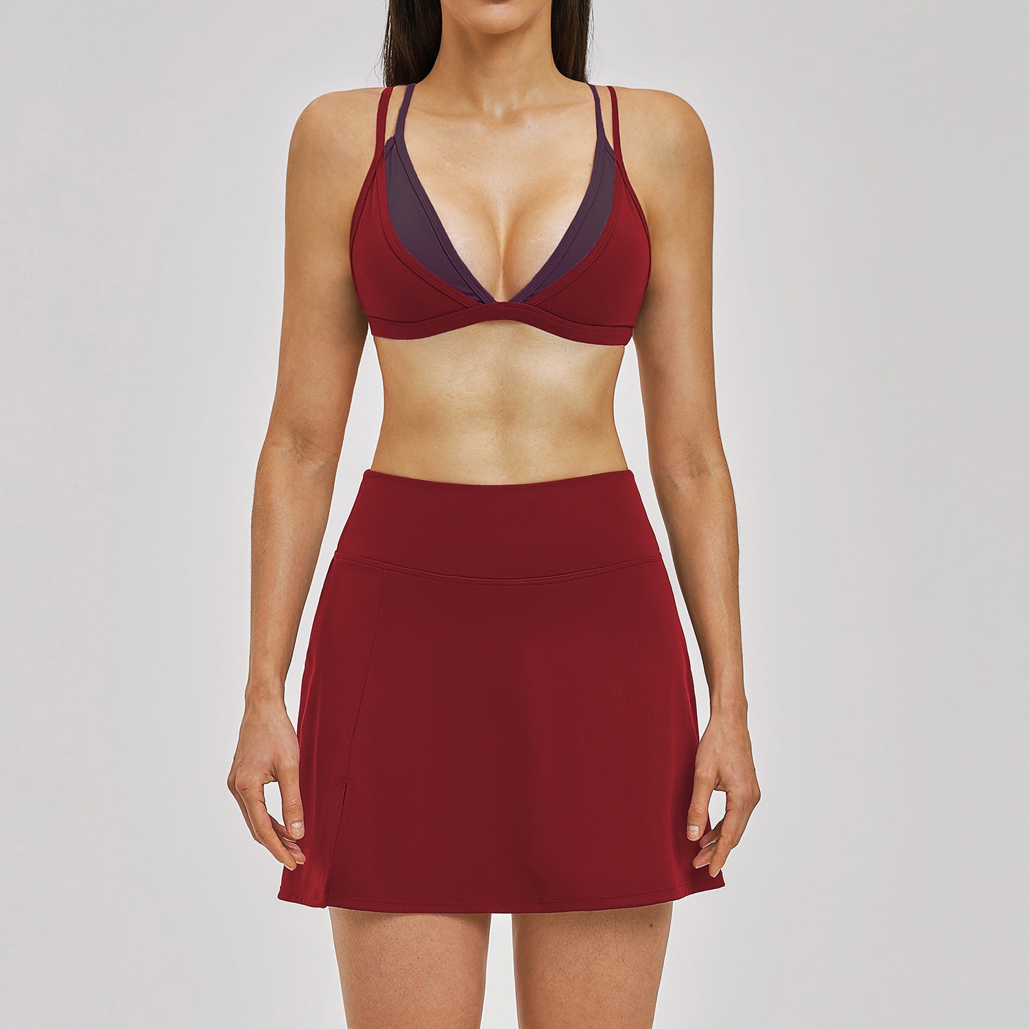 Women's quick-drying sports bras with skirts set