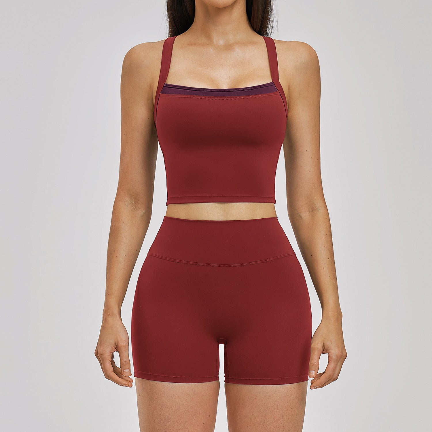 Women's beauty back sports bras with shorts yoga set